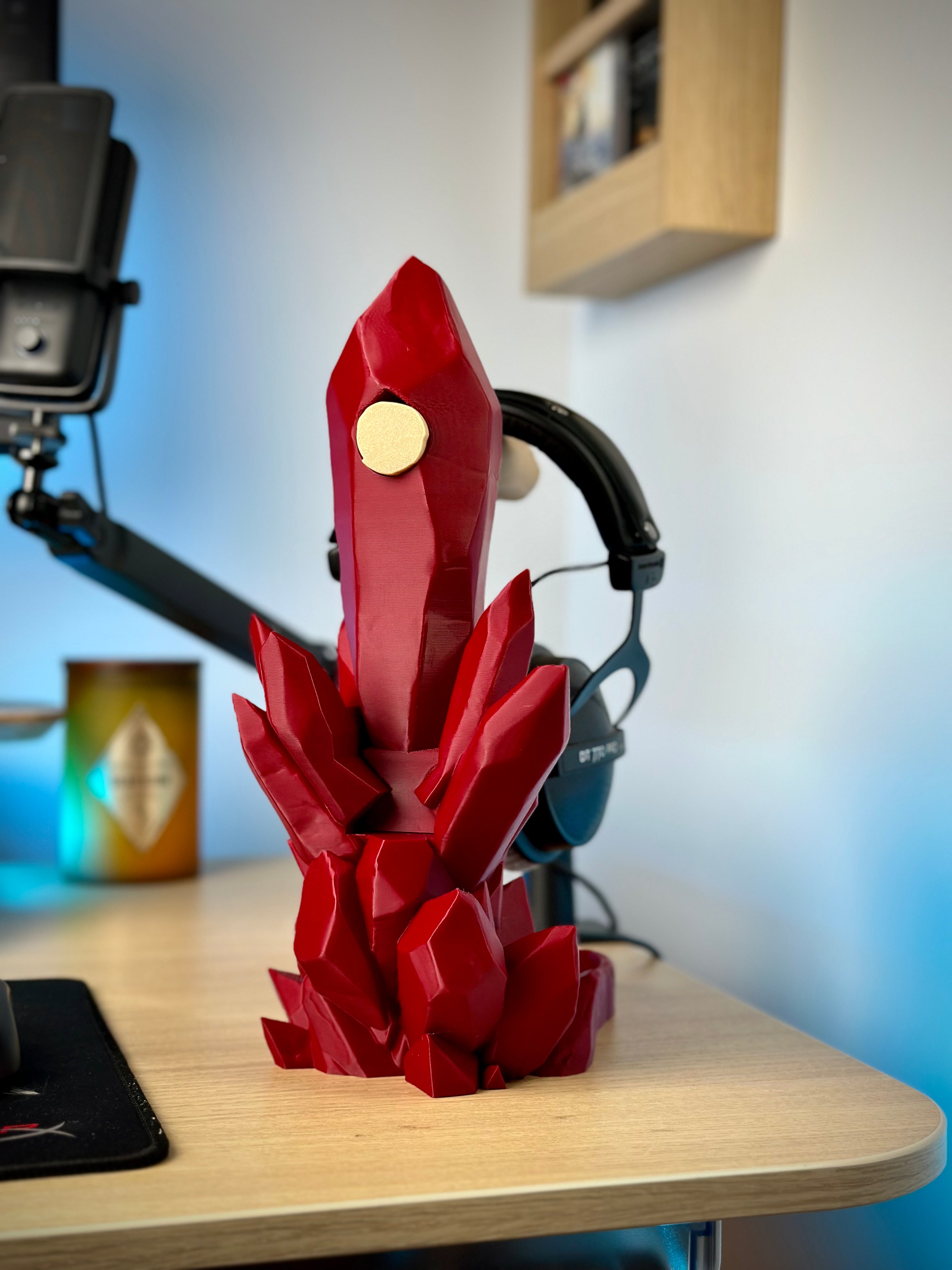 Crystal Headphone Stand with Storage Tray