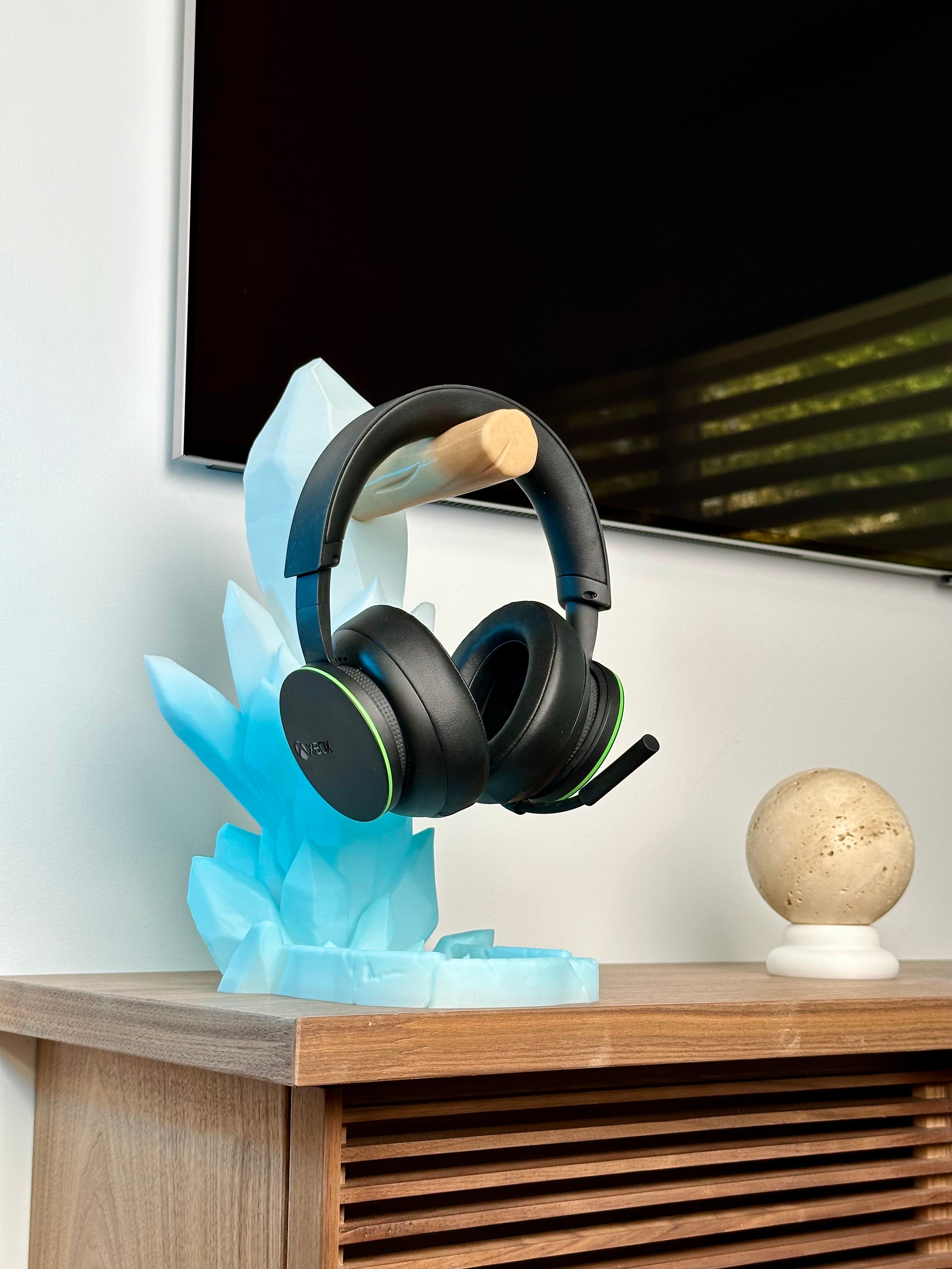 Crystal Headphone Stand with Storage Tray