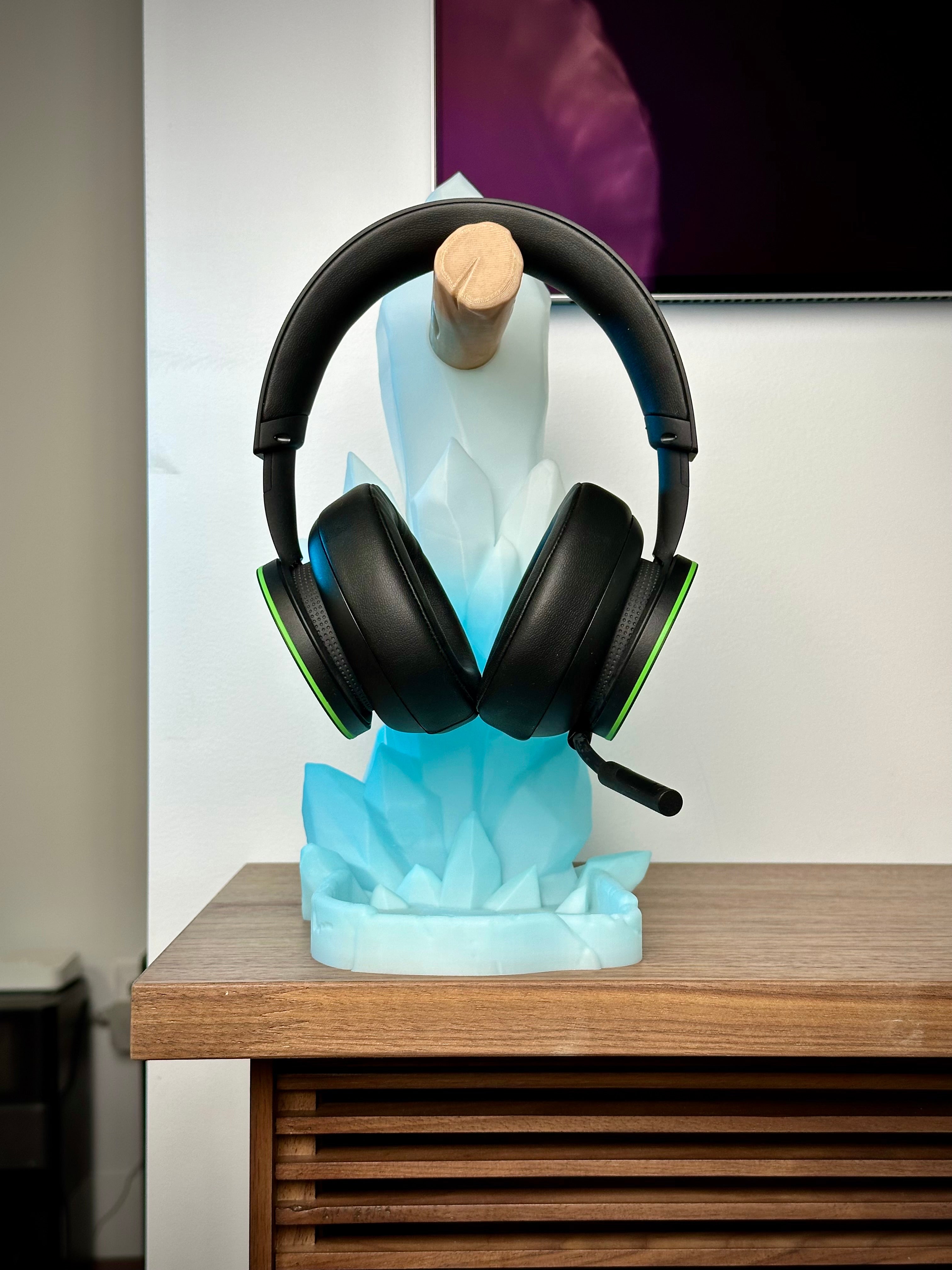 Crystal Headphone Stand with Storage Tray