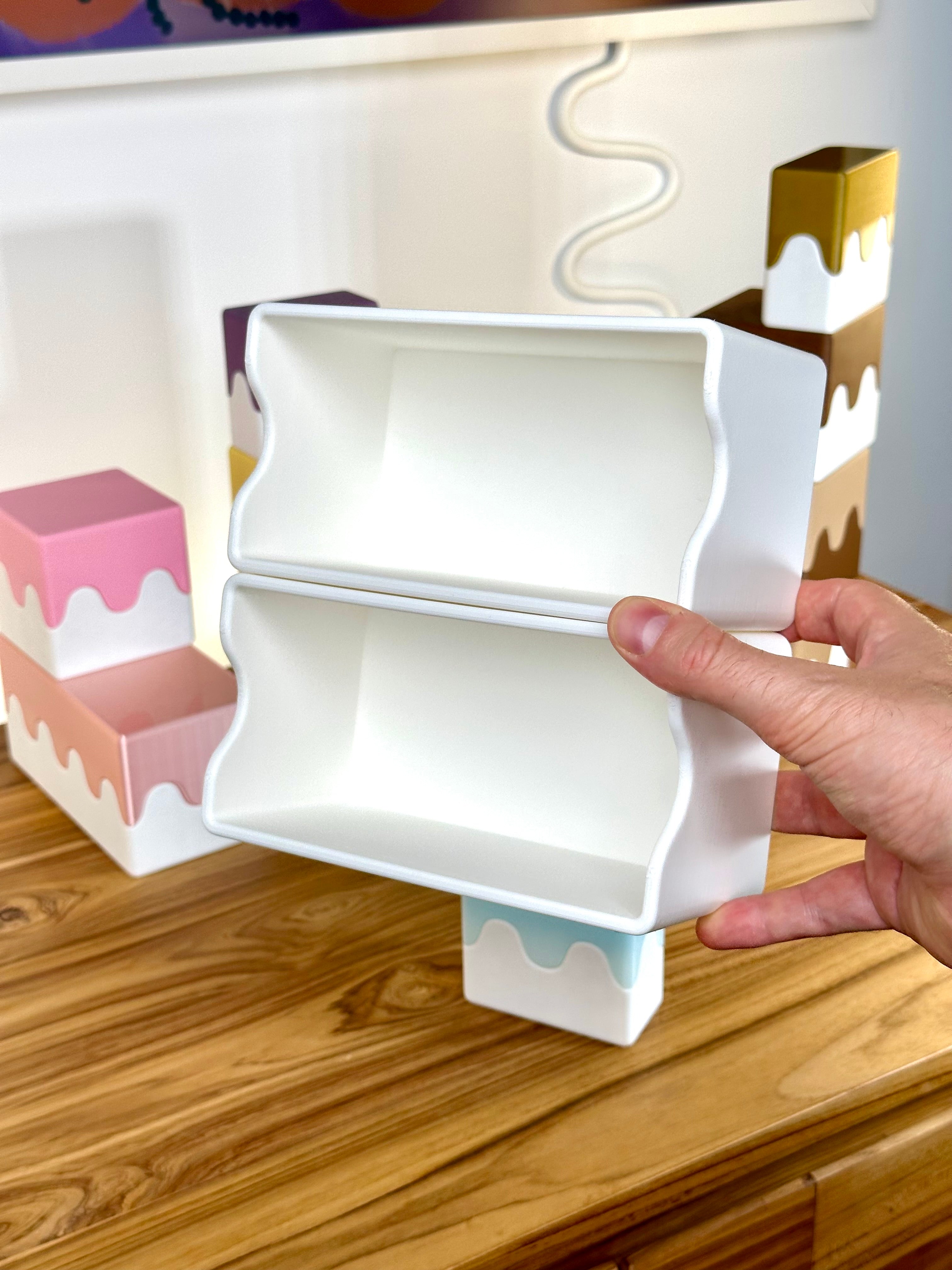 Cute Stackable Boxes with Wavy Design