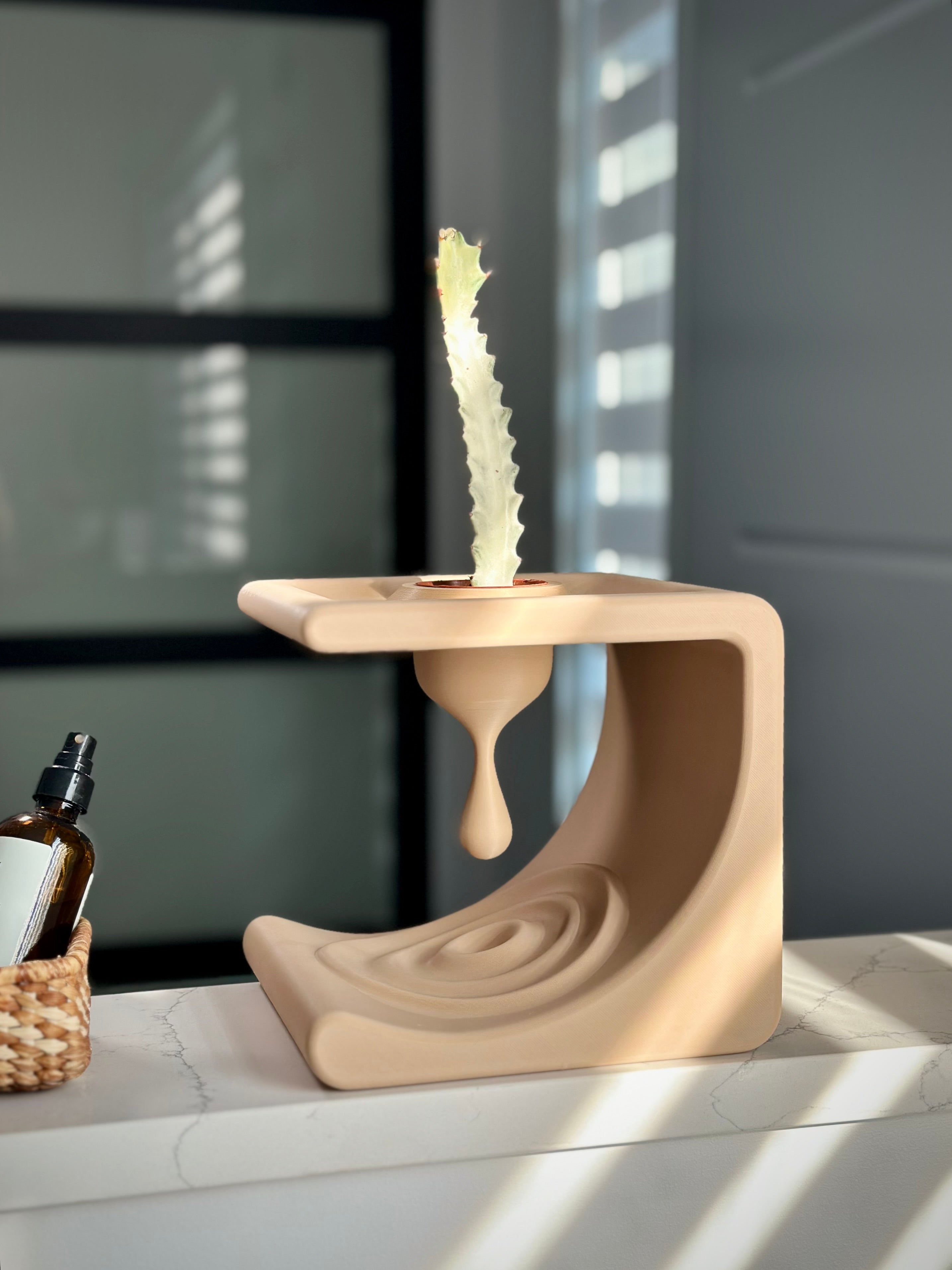 Minimalist Comma Shelf for Small Items and Plants