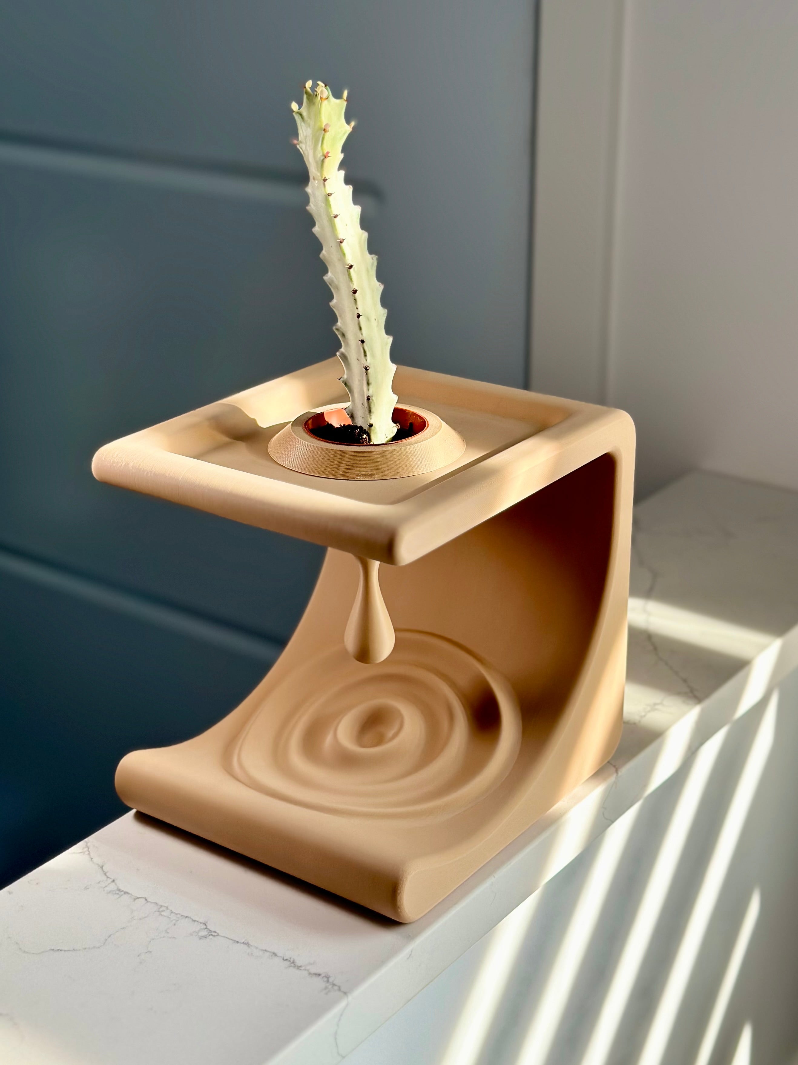 Minimalist Comma Shelf for Small Items and Plants