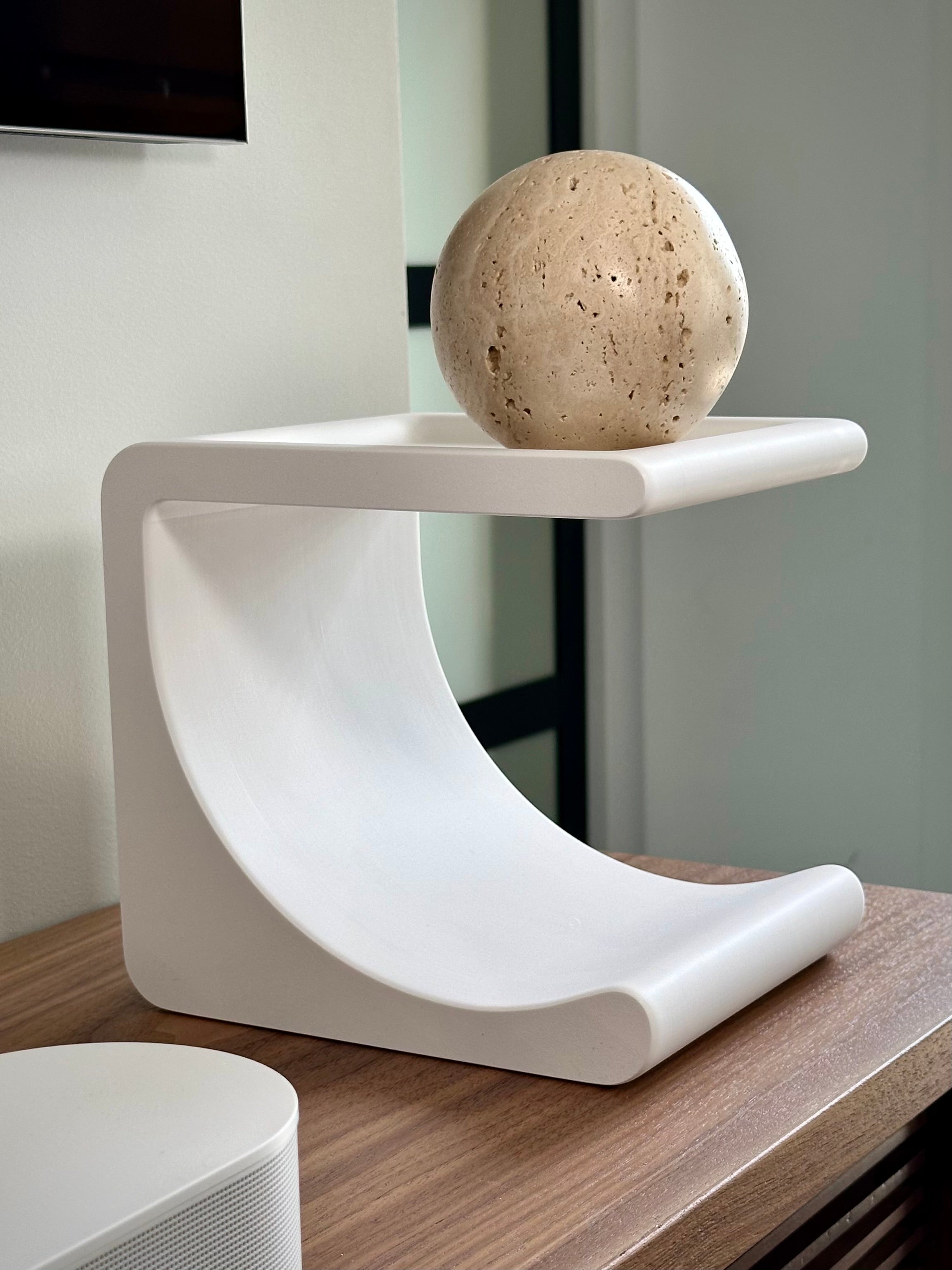Minimalist Comma Shelf for Small Items and Plants