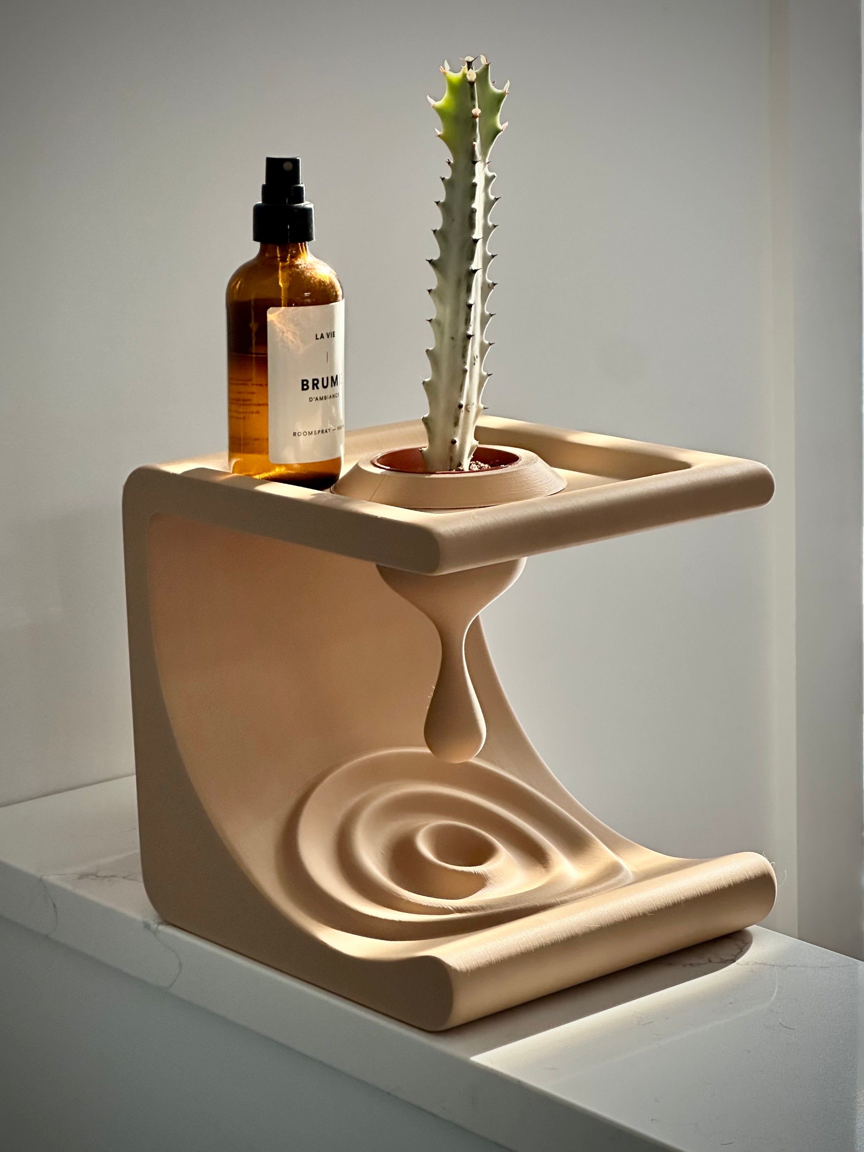Minimalist Comma Shelf for Small Items and Plants