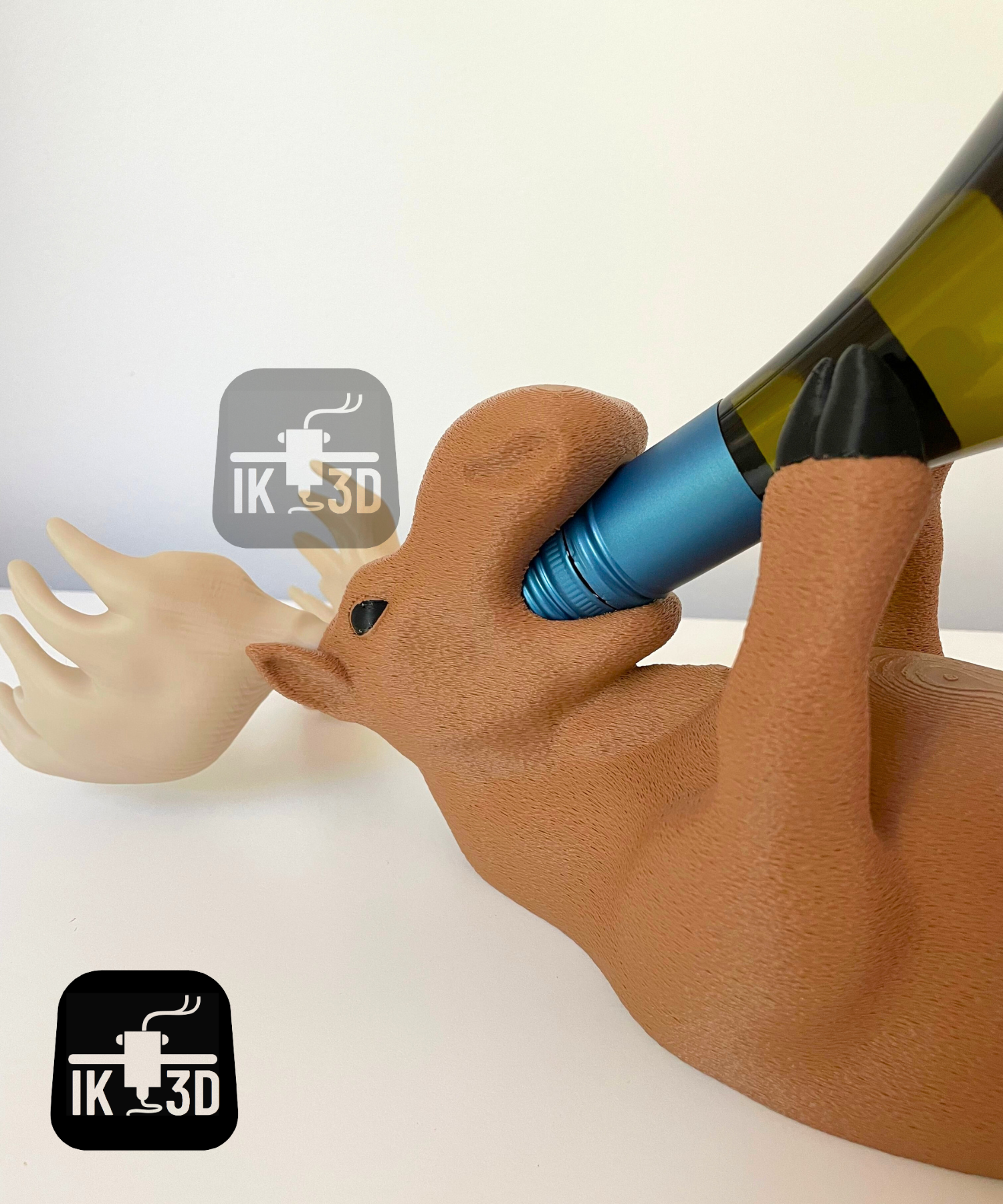 Decorative Moose Wine Bottle Holder - Fun Feature for the Home Bar