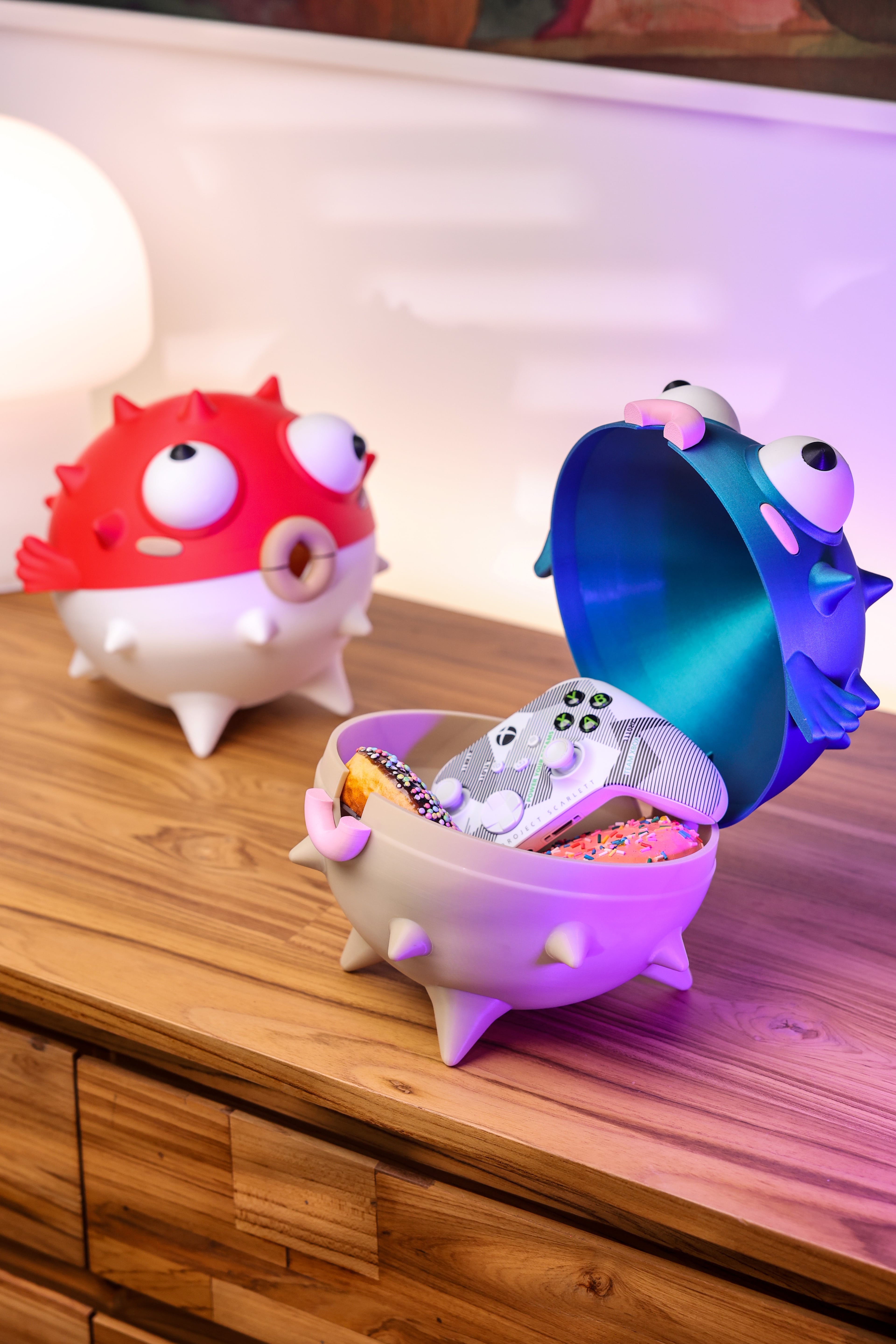 Cute Pufferfish Desktop Storage Box