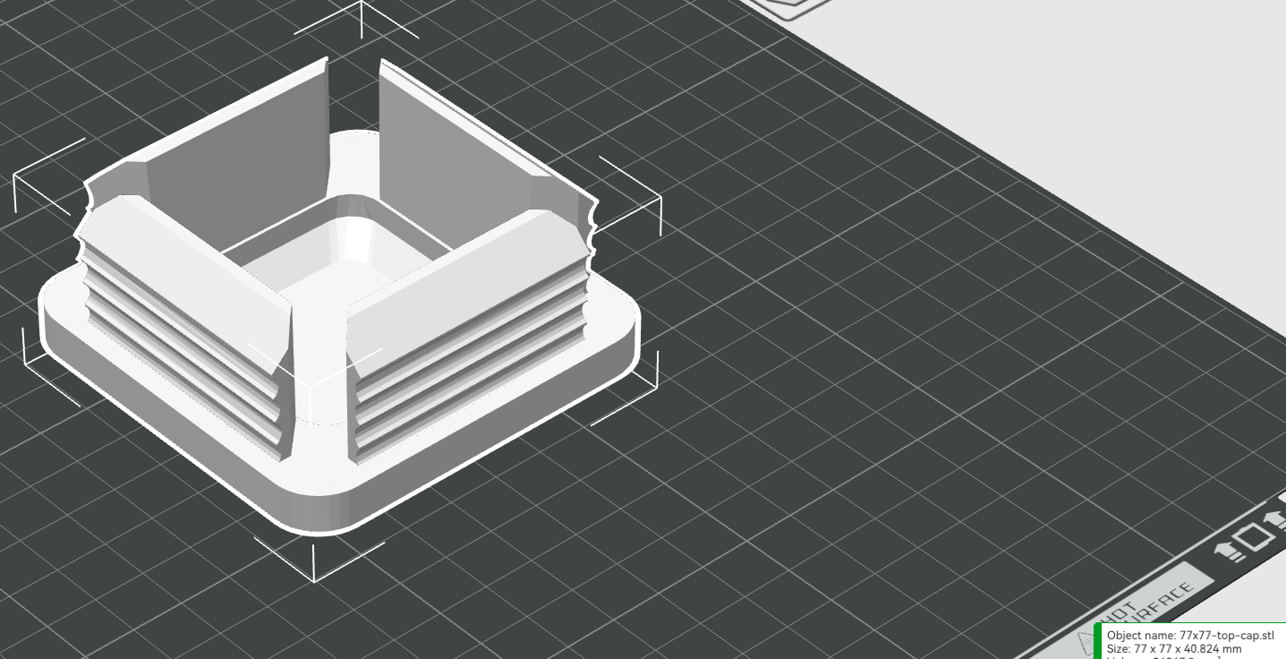 Adapted plug/cap for square or rectangular pipes