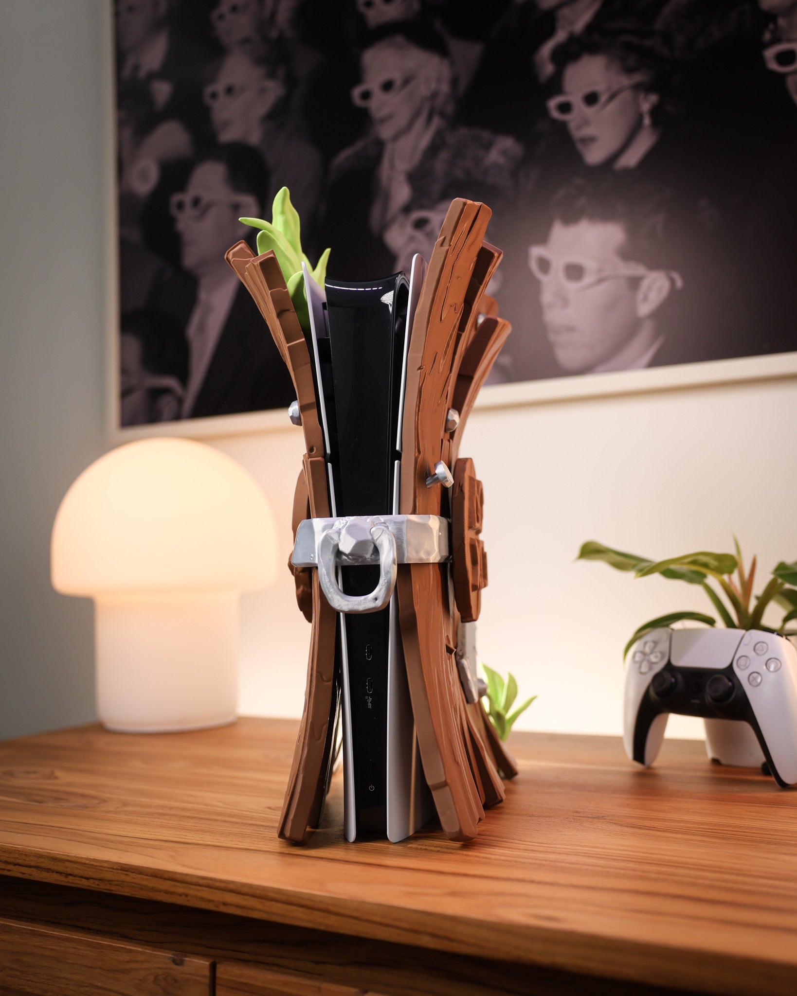 Stylish Wooden Casing for PS5 Slim Digital