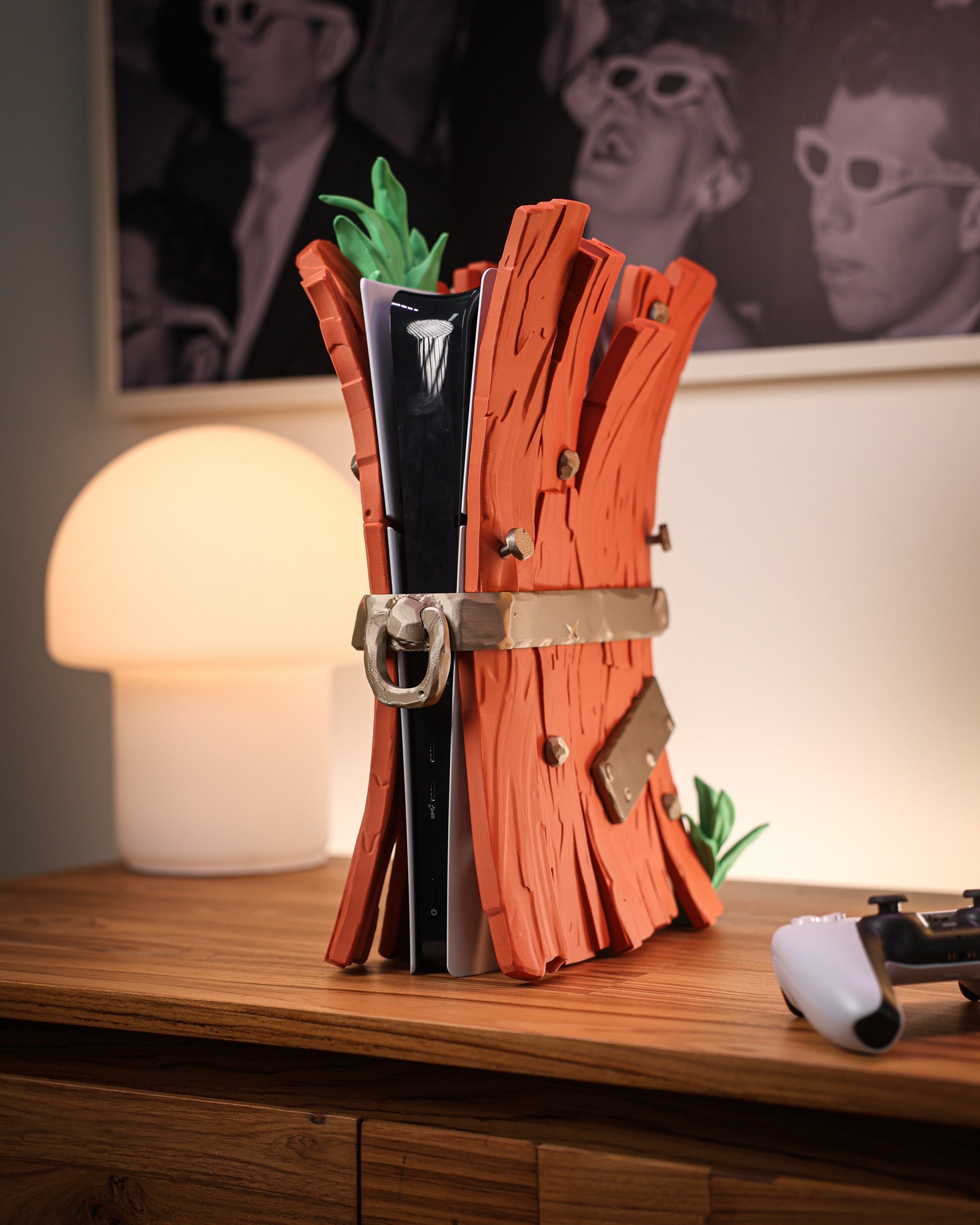 Stylish Wooden Casing for PS5 Slim Digital