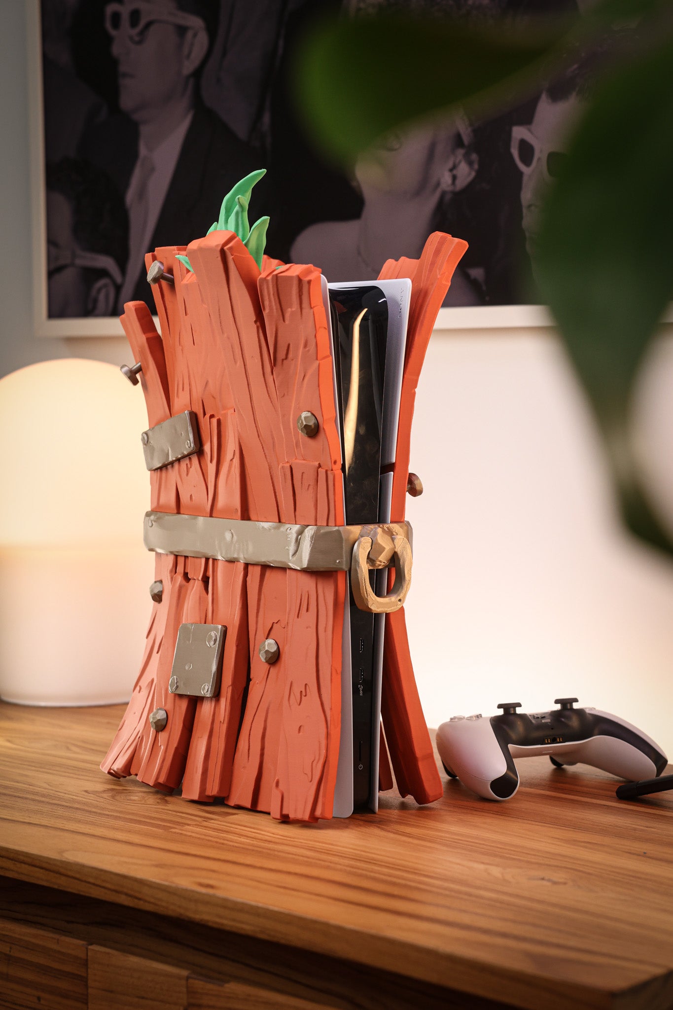 Stylish Wooden Casing for PS5 Slim Digital
