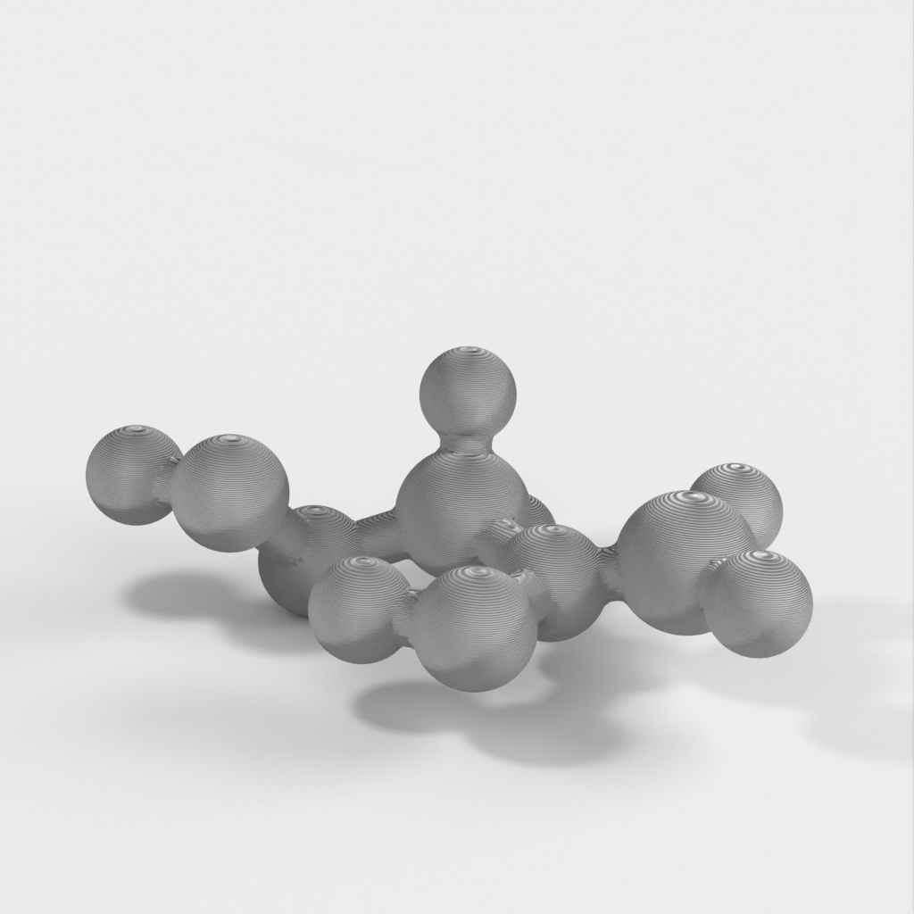 Molecular modelling - Vinyl acetate - atomic scale model of the main monomer of the slime