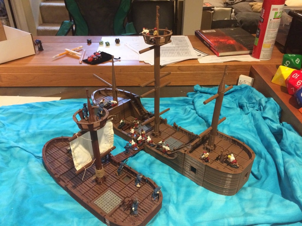 28mm miniature Boat Tile PART 2: Raised Decks