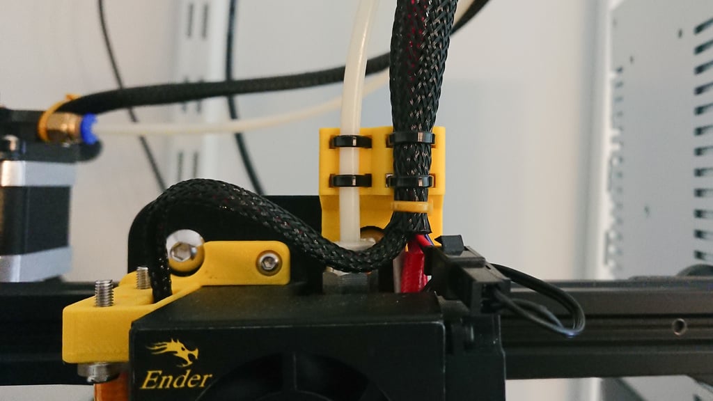 Holder for Hotend Bowden tube and cables with strain relief for Creality Ender 3