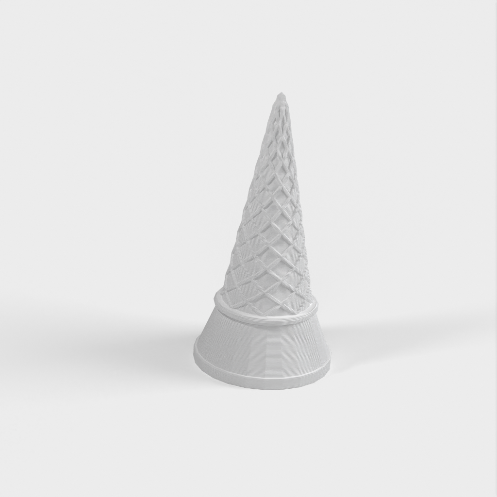 Easy-to-wash ice cream cone with stand