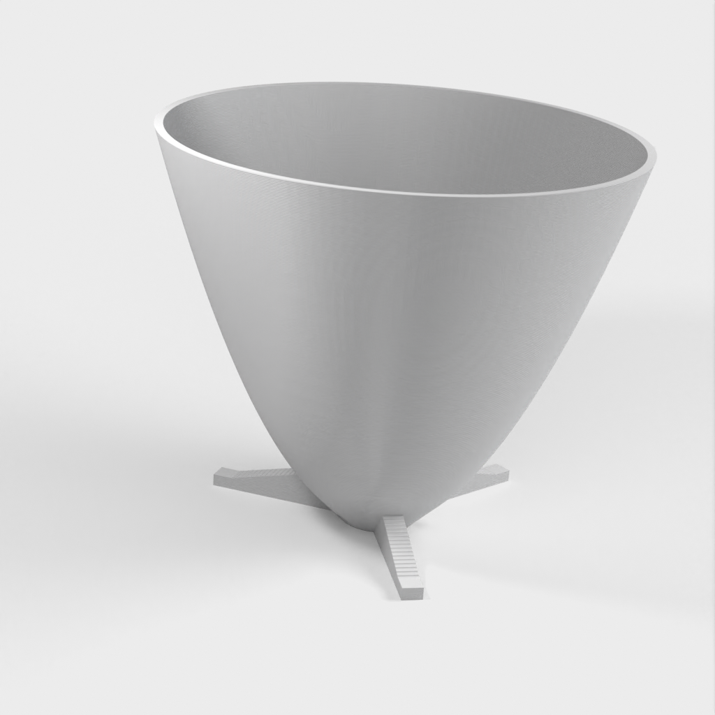 Parabolic Plant Pot with Feet and Drainage Plate