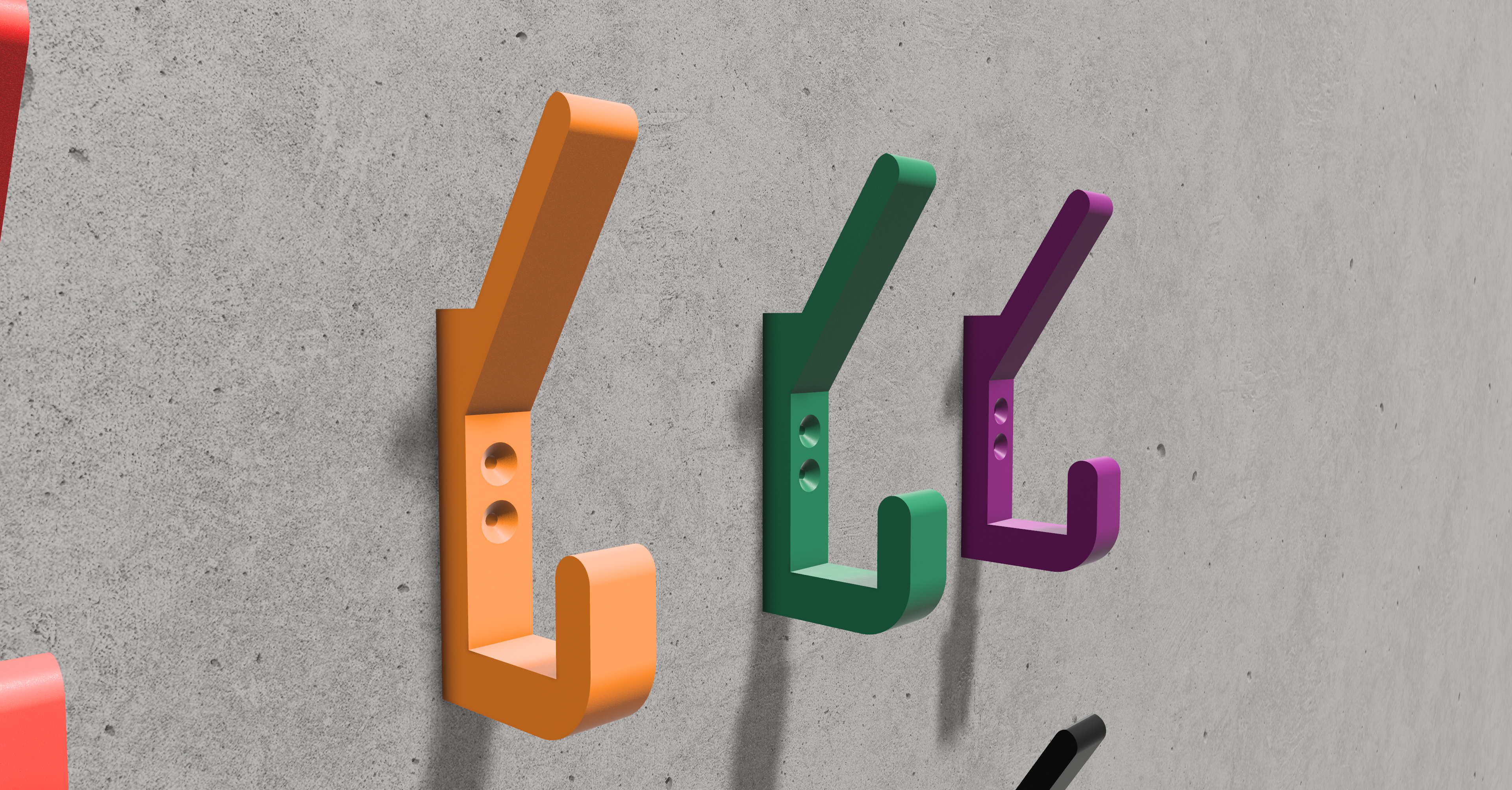 Wall-mounted Coat and Cap Hook