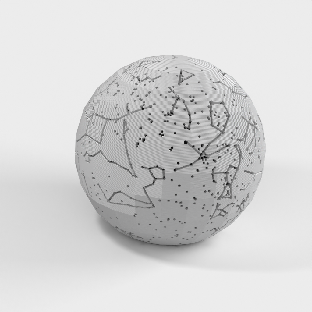 Celestial Sphere with constellations and star locations