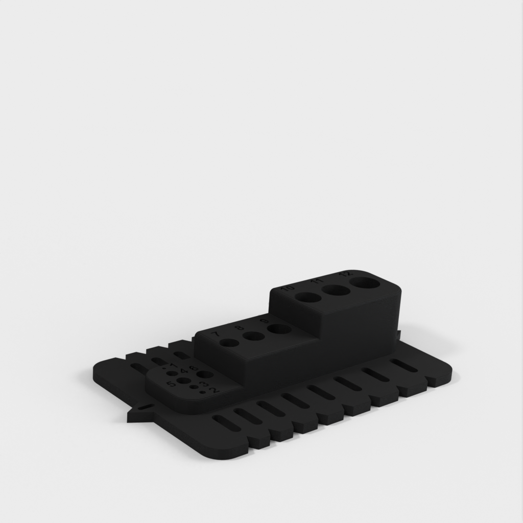 Portable drill guide block with metric holes and adjustment points