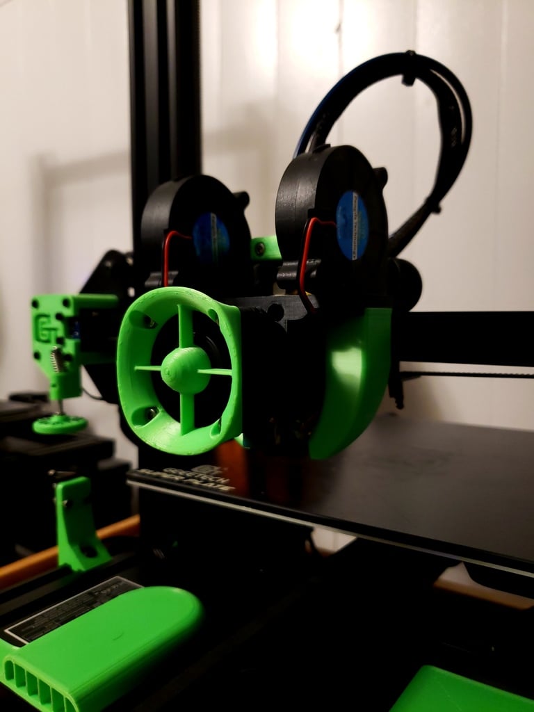 Upgrade bracket for Geeetech A10/A30: E3D V6 Hotend and Dual 5015 Fan support