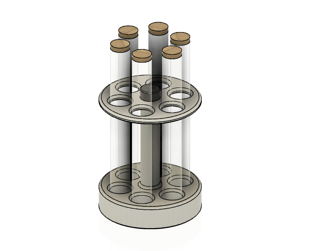 Round spice rack for 20x180mm tubes