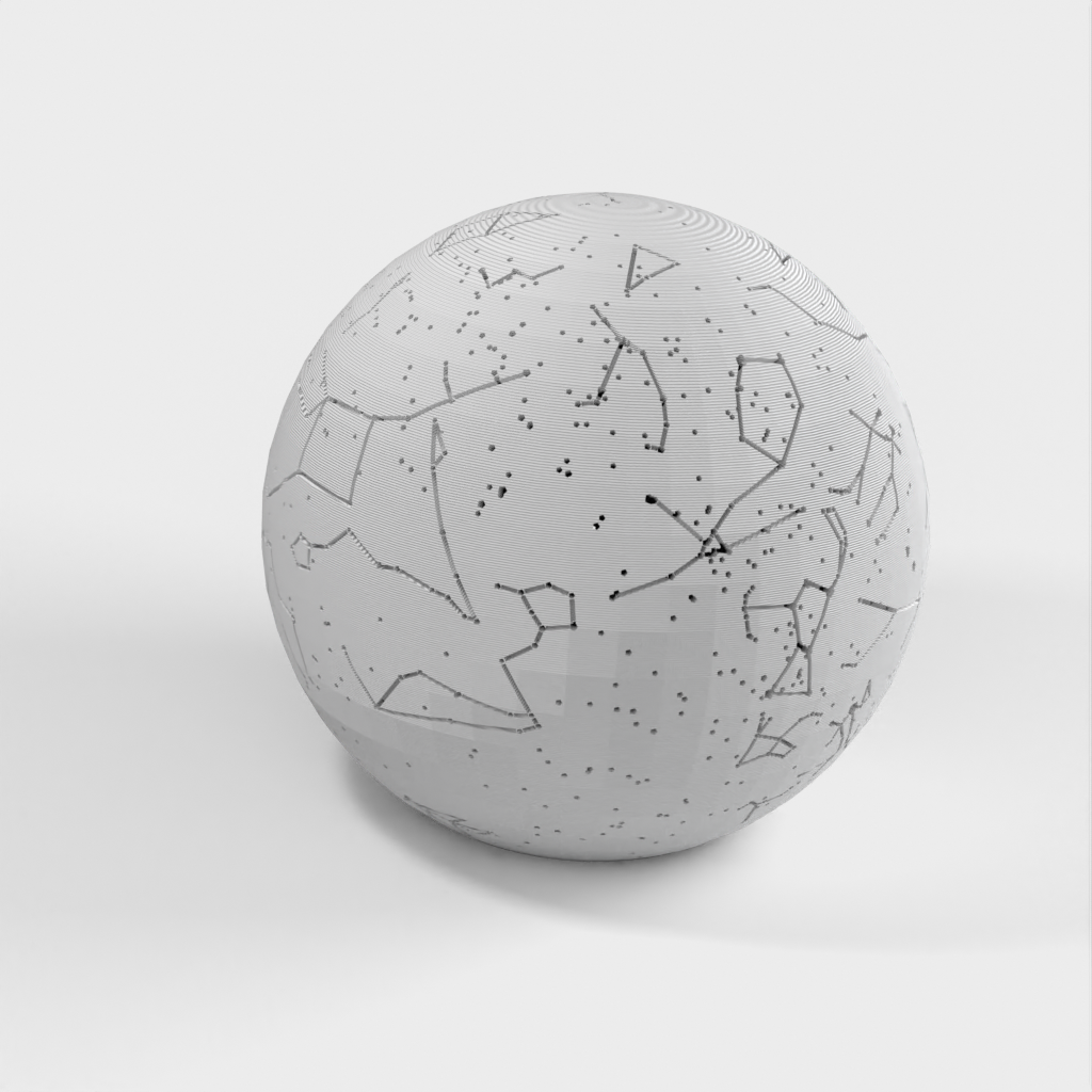 Celestial Sphere with constellations and star locations