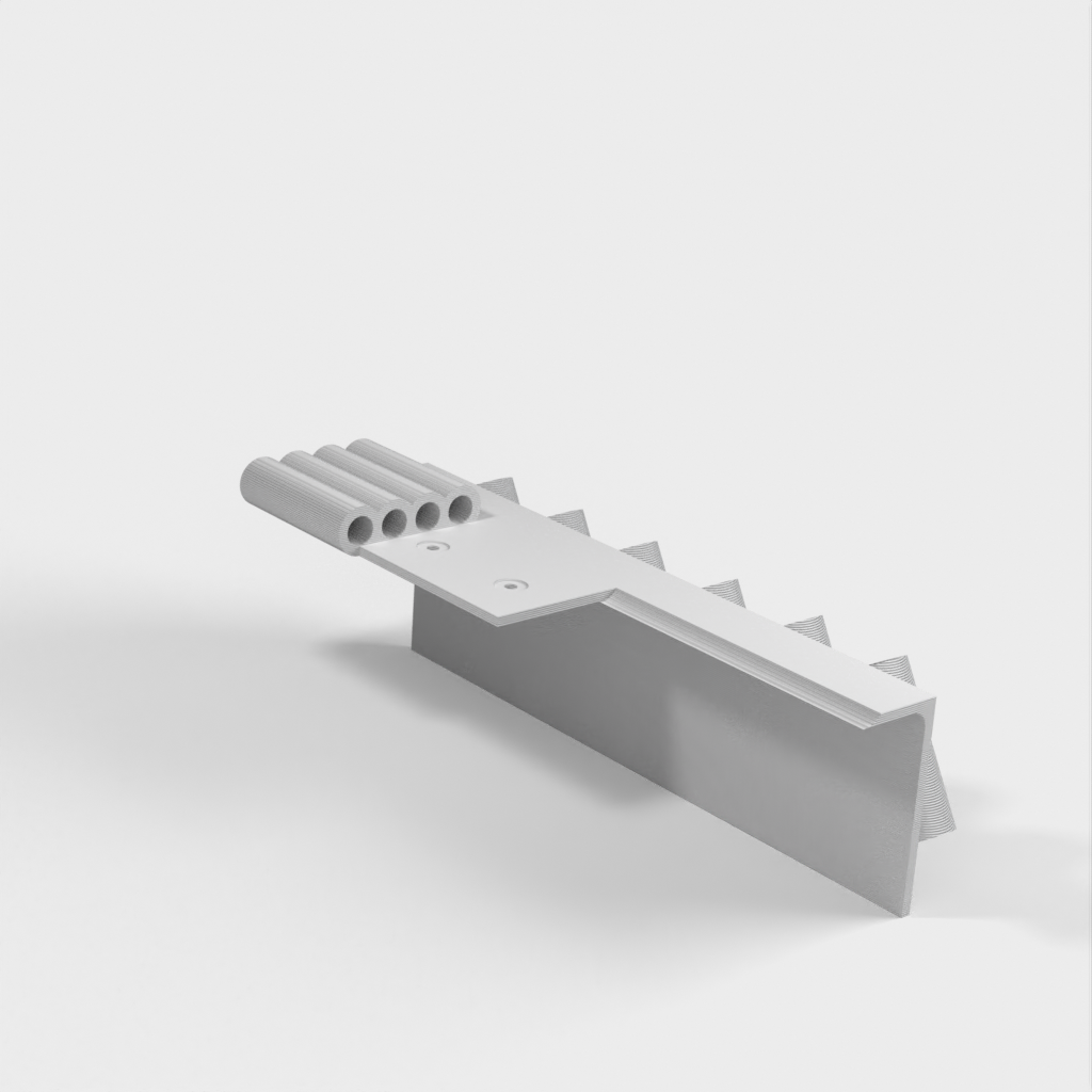 Stud mount tool rack for hex keys and needle files