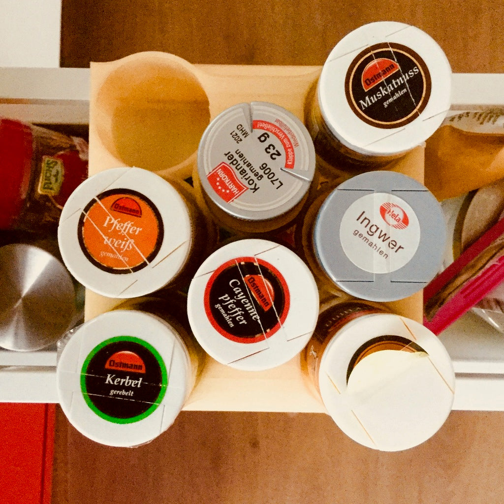 Ikea Maximera 20cm drawer hack for spice organisation