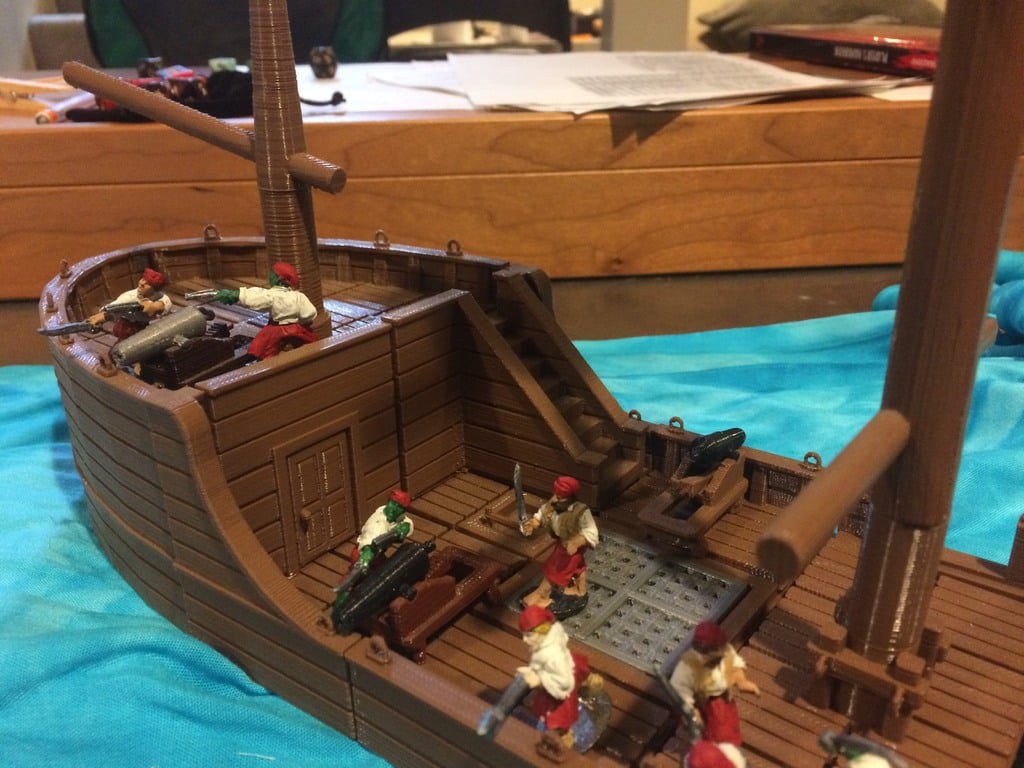 28mm miniature Boat Tile PART 2: Raised Decks