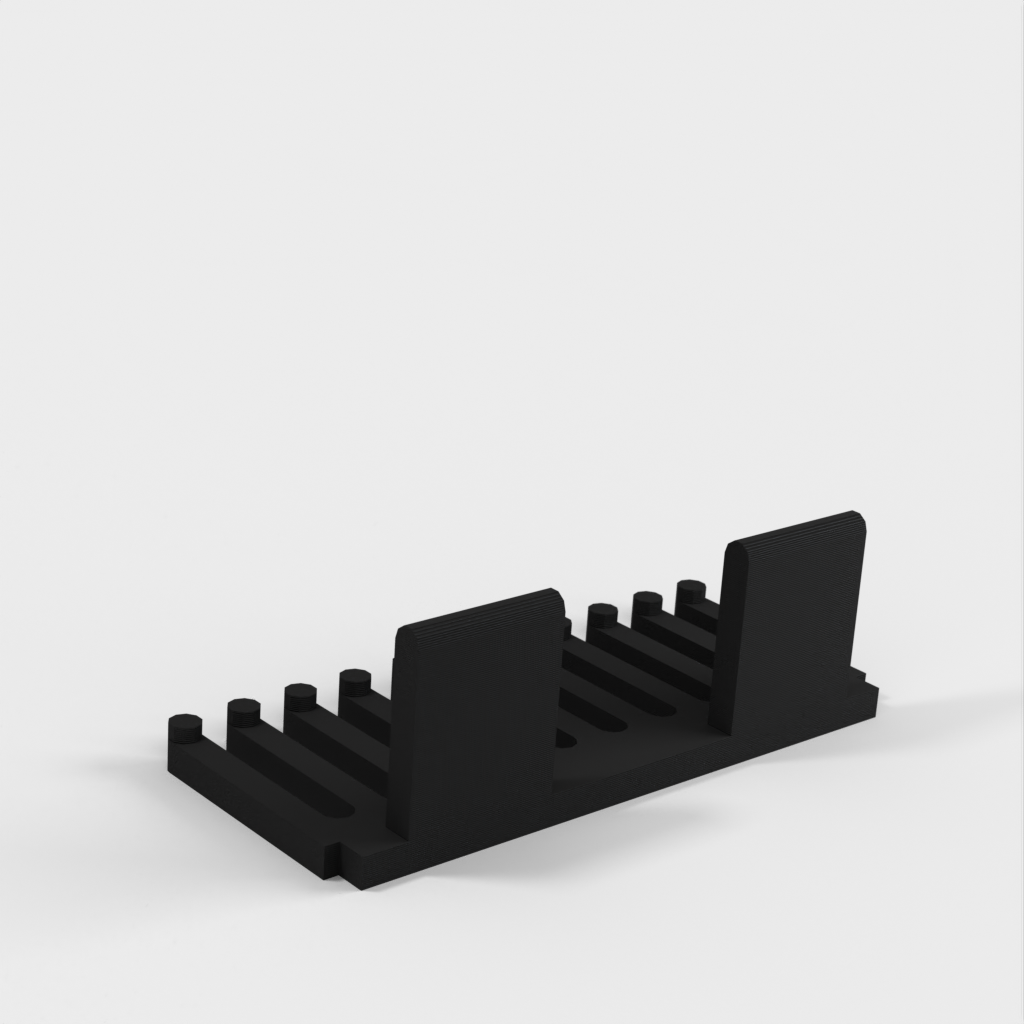Cable holder comb without hook for use with double-sided tape or 3M contact adhesive strips