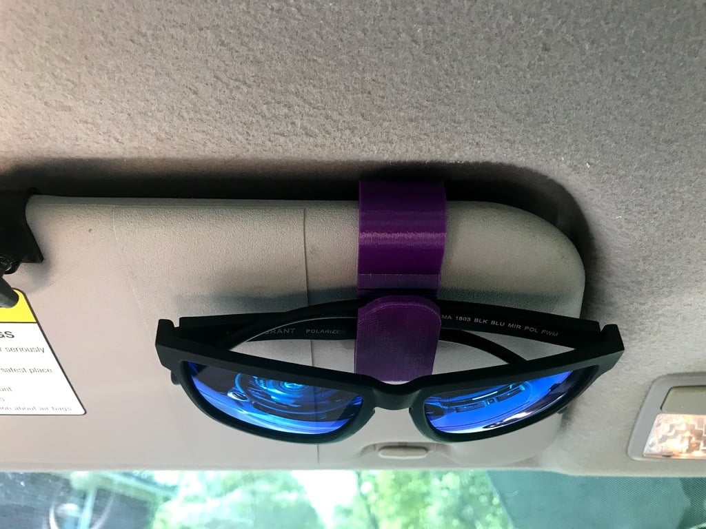 Sunglasses holder for the car sun visor