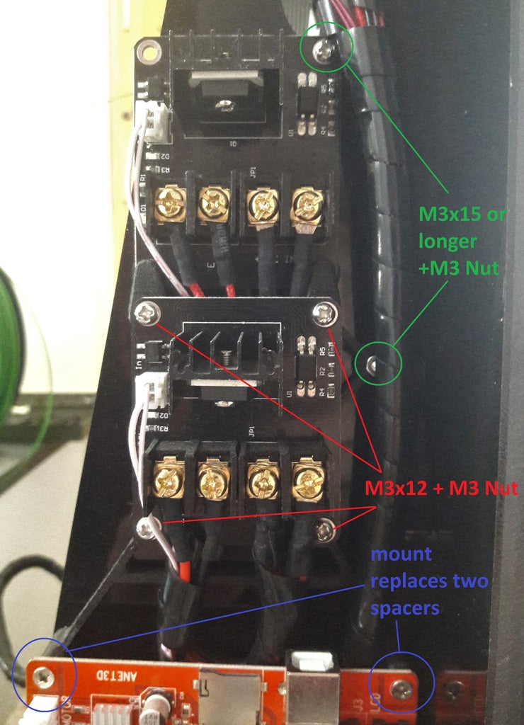 Anet A6 Double Mosfet-Mount (without drilling)