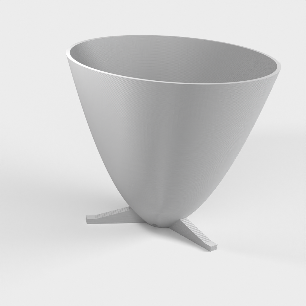 Parabolic Plant Pot with Feet and Drainage Plate