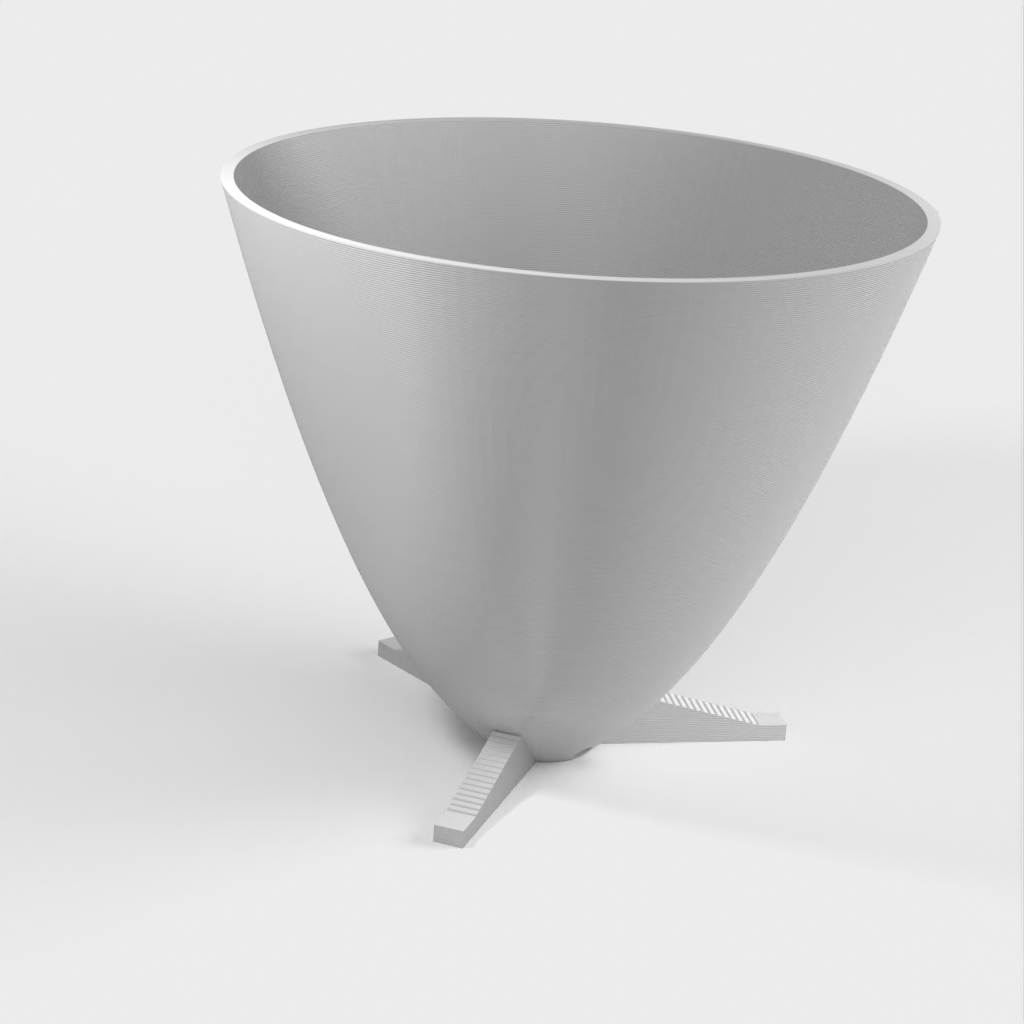 Parabolic Plant Pot with Feet and Drainage Plate