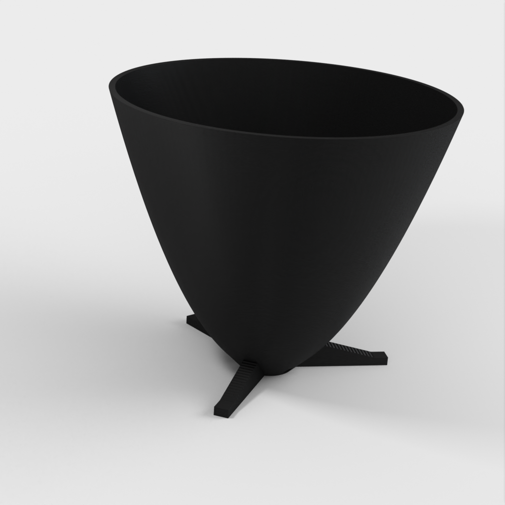 Parabolic Plant Pot with Feet and Drainage Plate