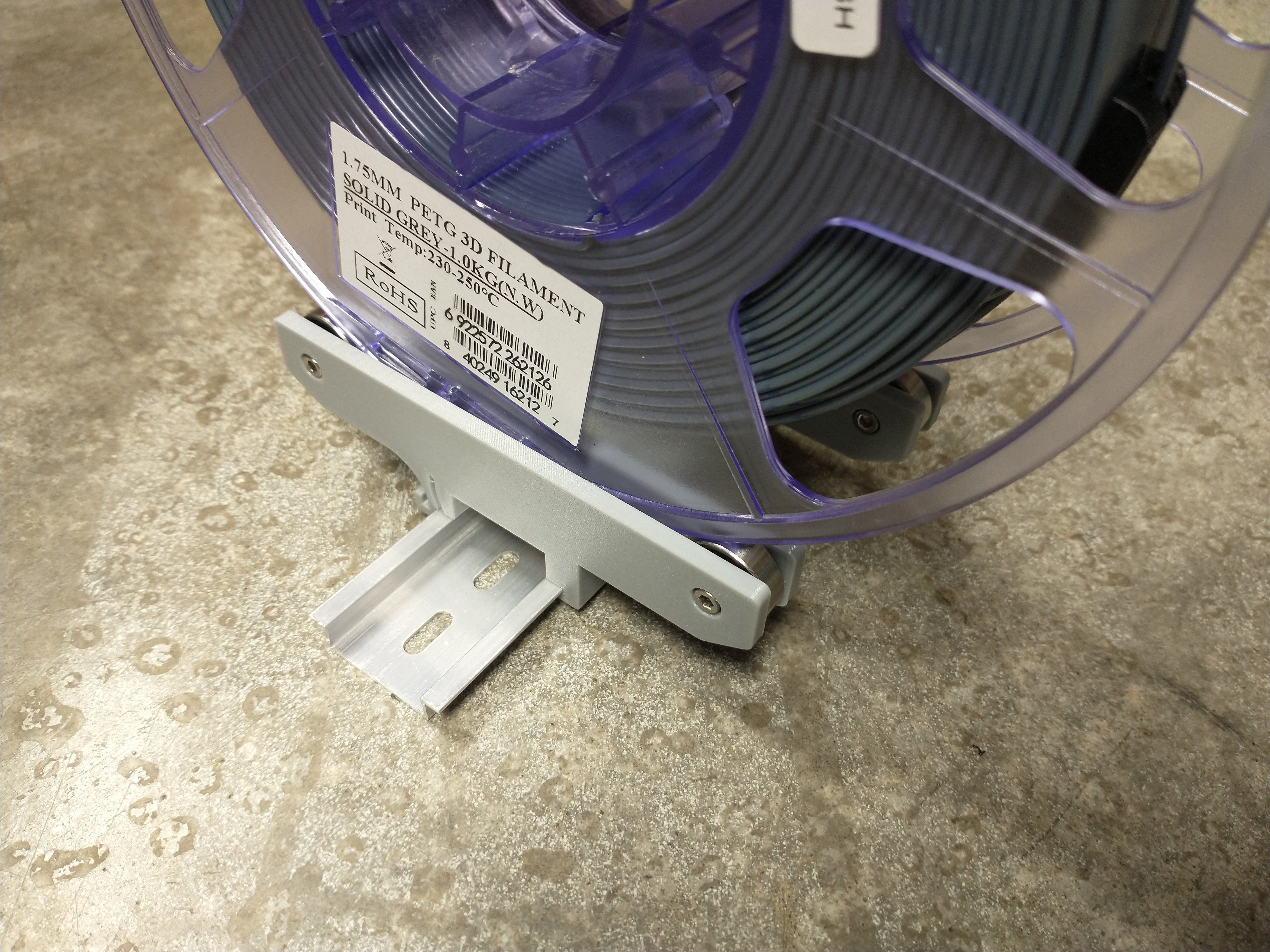 DIN Rail Filament Holder with Ball Bearings