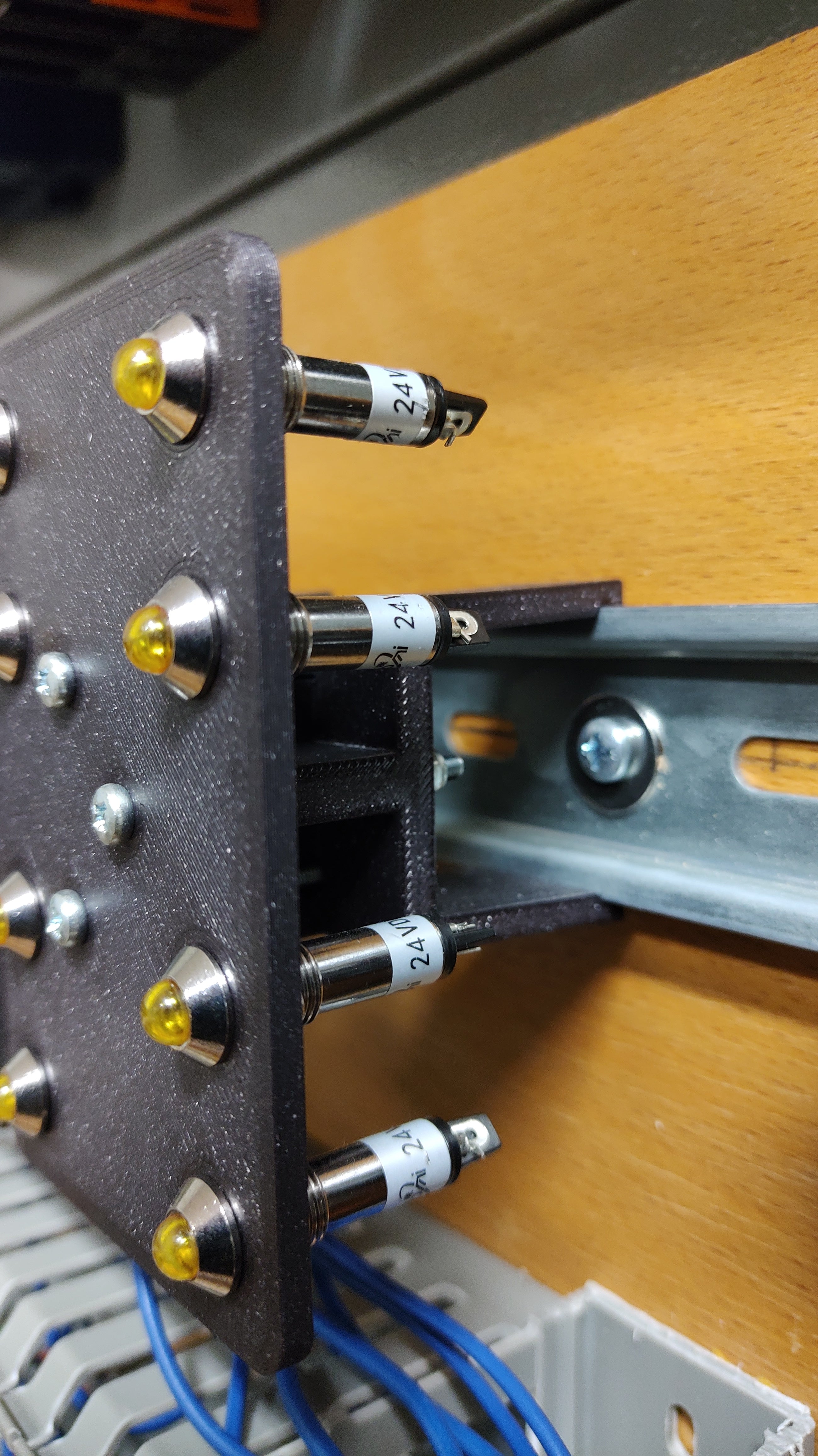 DIN Rail Holder for Buttons and LED Indicators