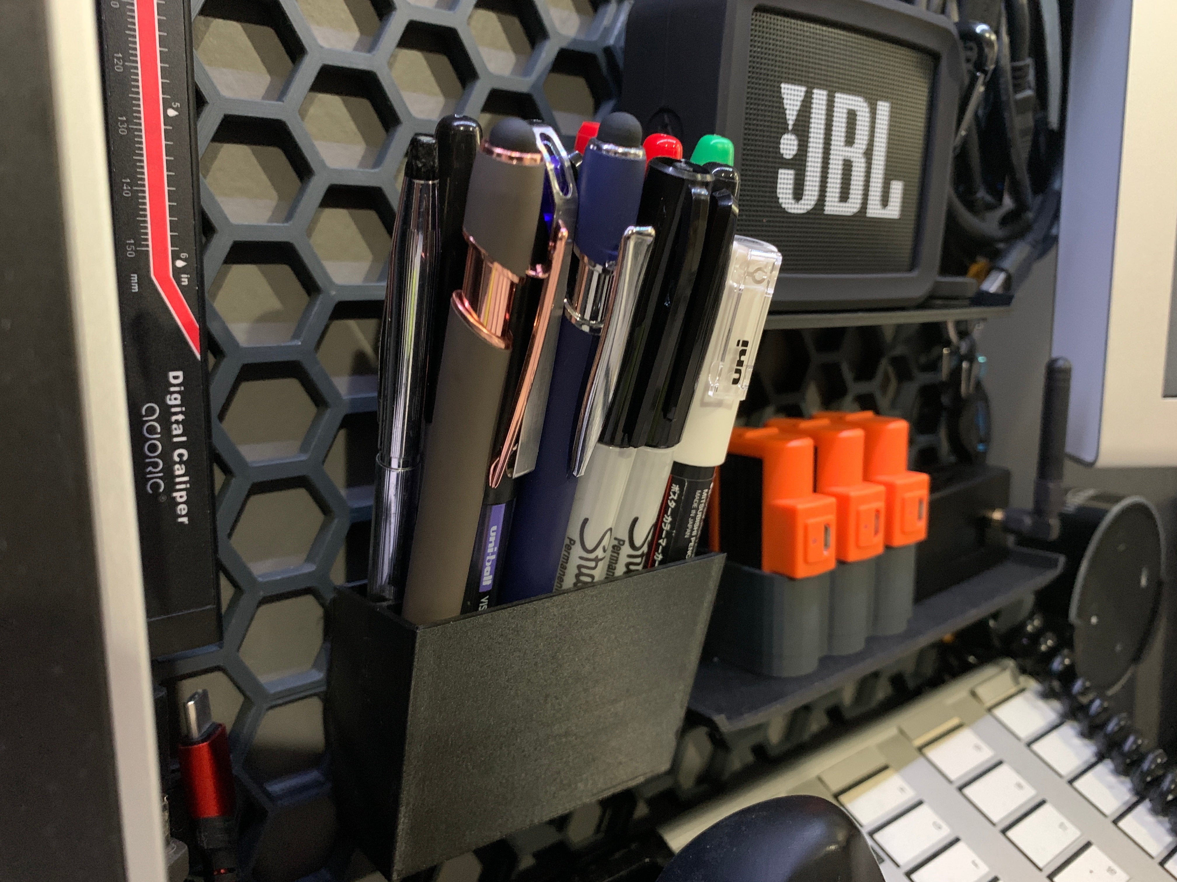 Honeycomb Wall Organiser | Multifunctional Holder for Stationery and Remote Controls