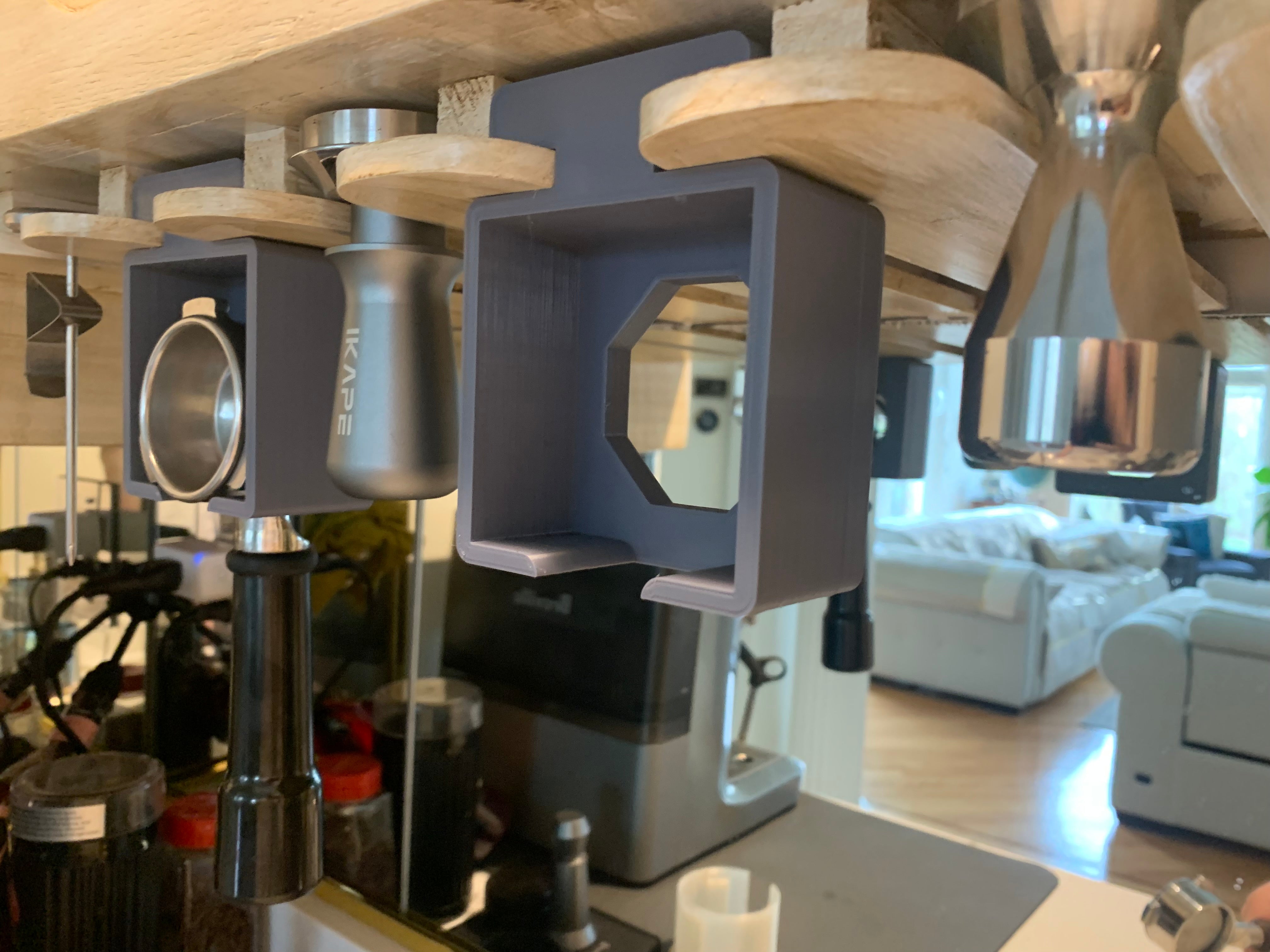 Portafilter Holder for Wine Glass Rack Under Cabinet