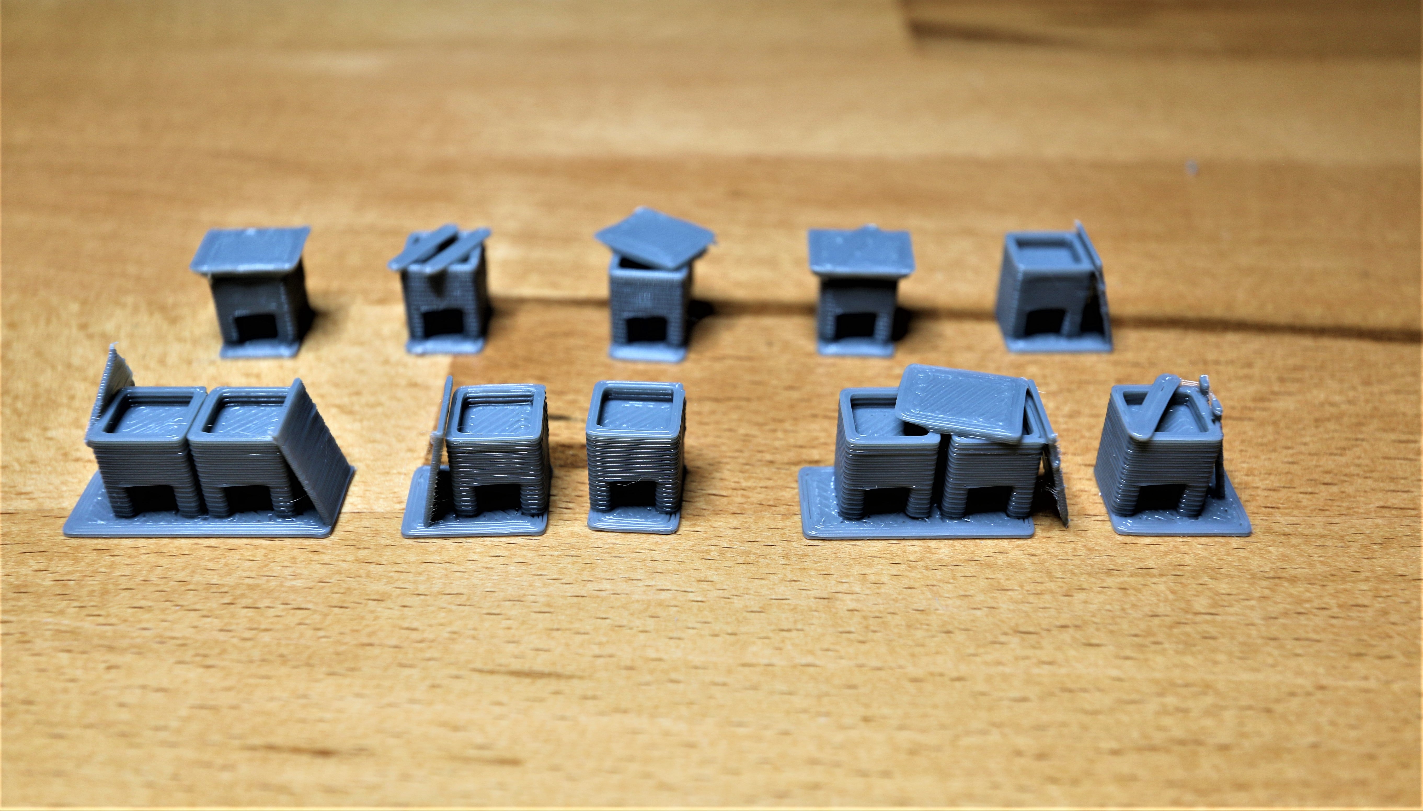 N-scale Sand and Gravel Bins for Model Railway
