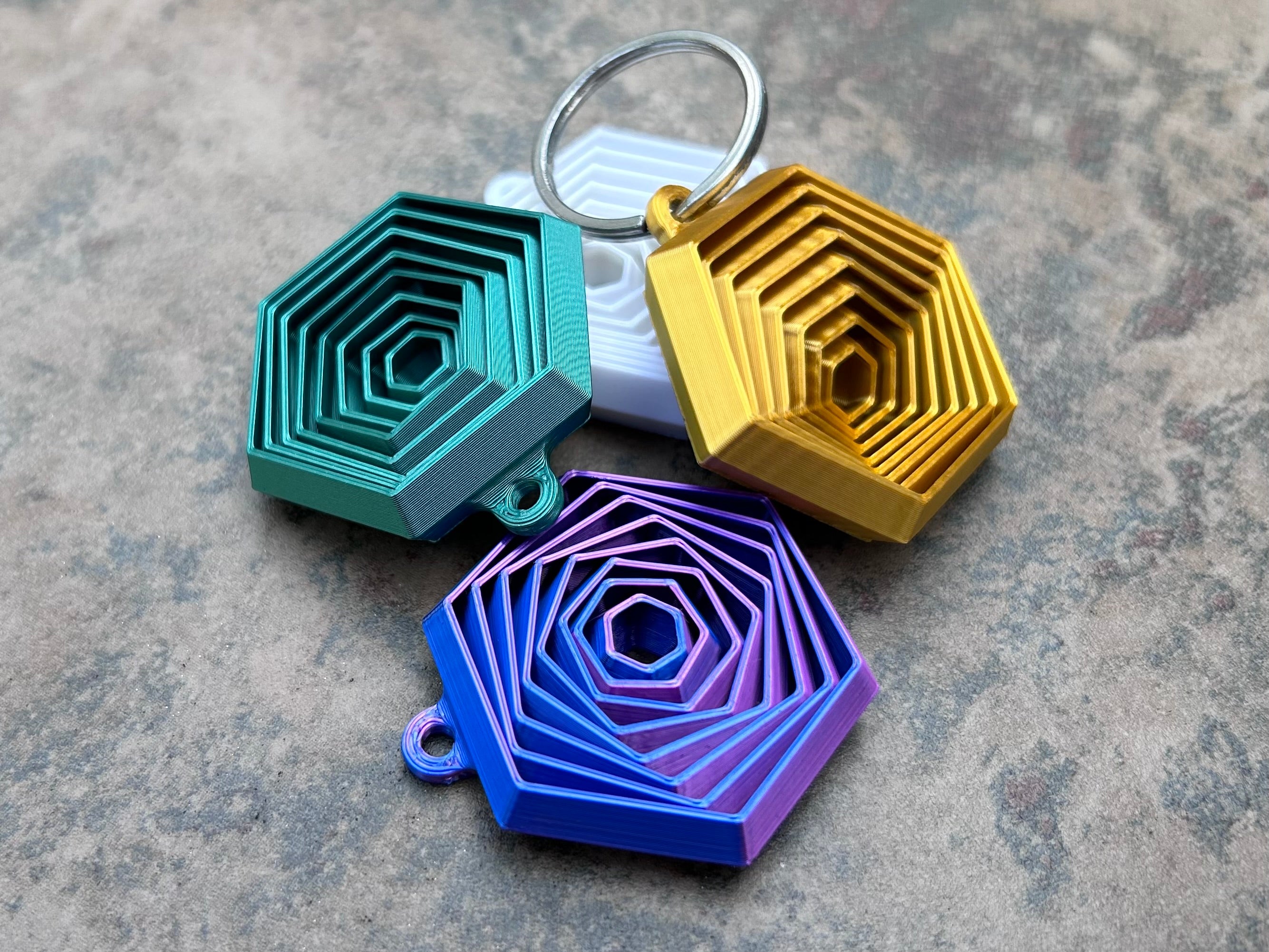 Hexagon Fidget Keyring