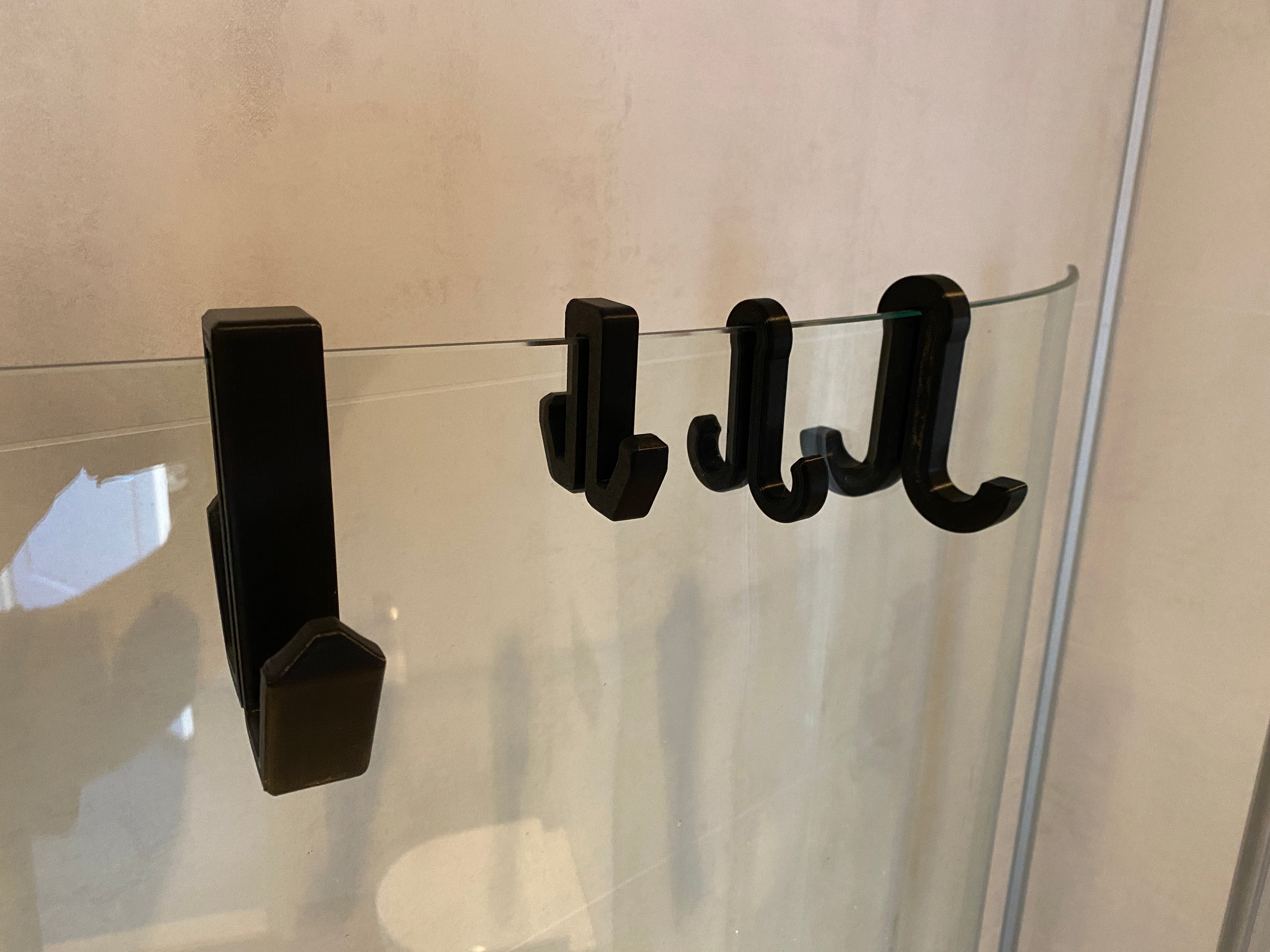 Towel hook for shower screen and door - Four variants