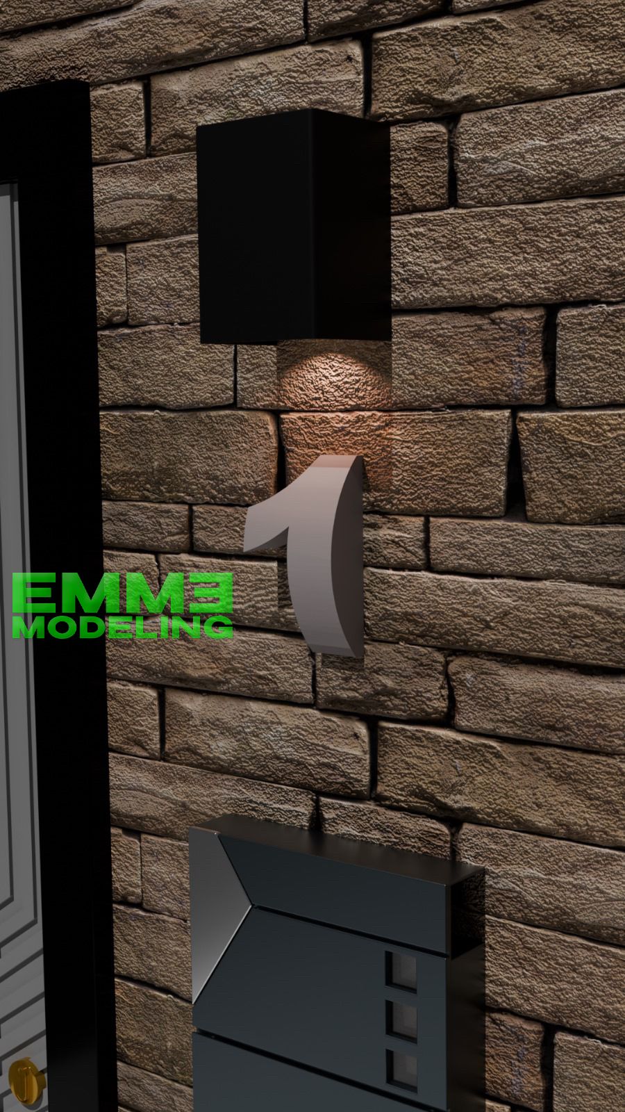 House number 1 in Modern Rounded Style