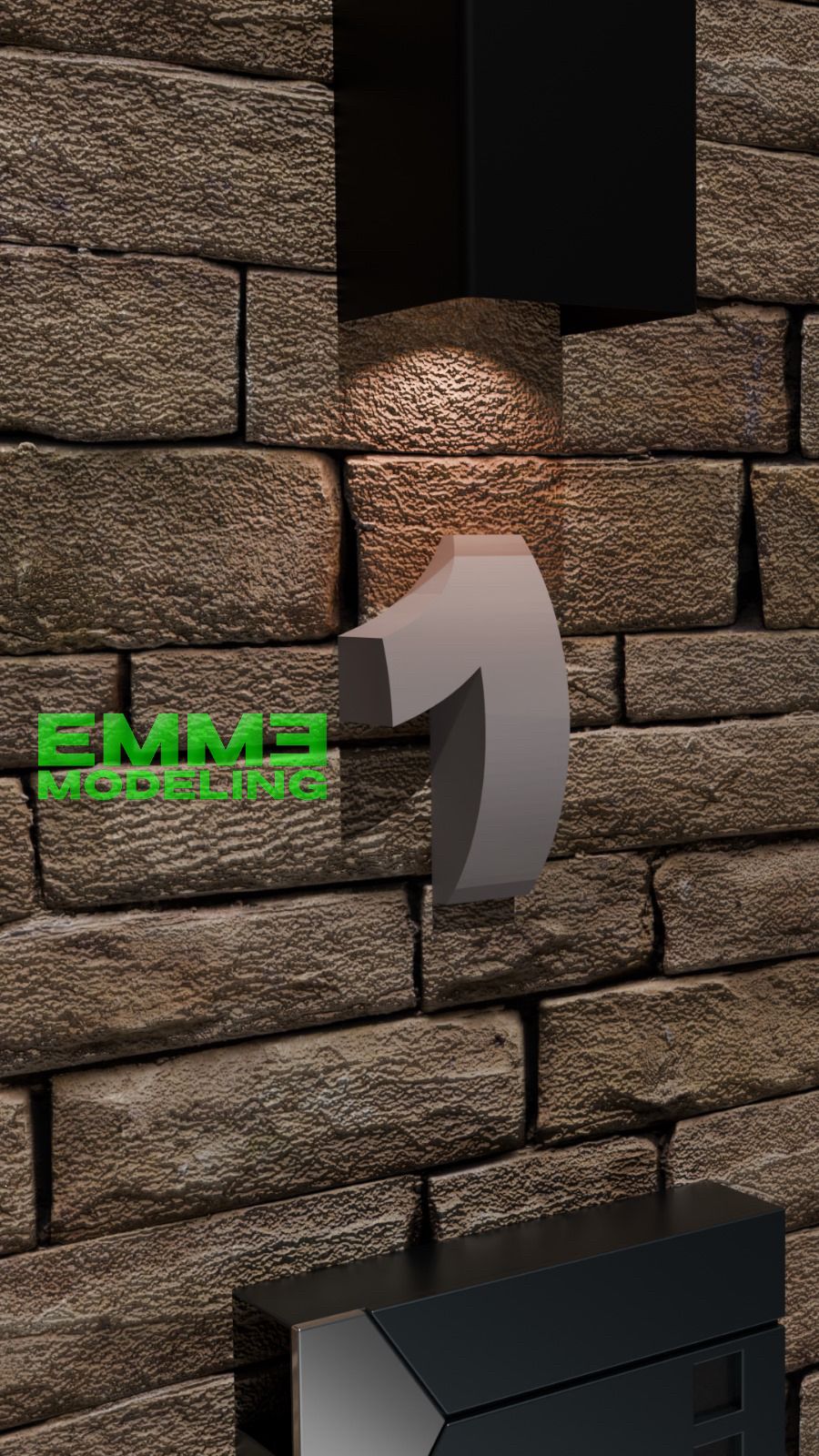 House number 1 in Modern Rounded Style