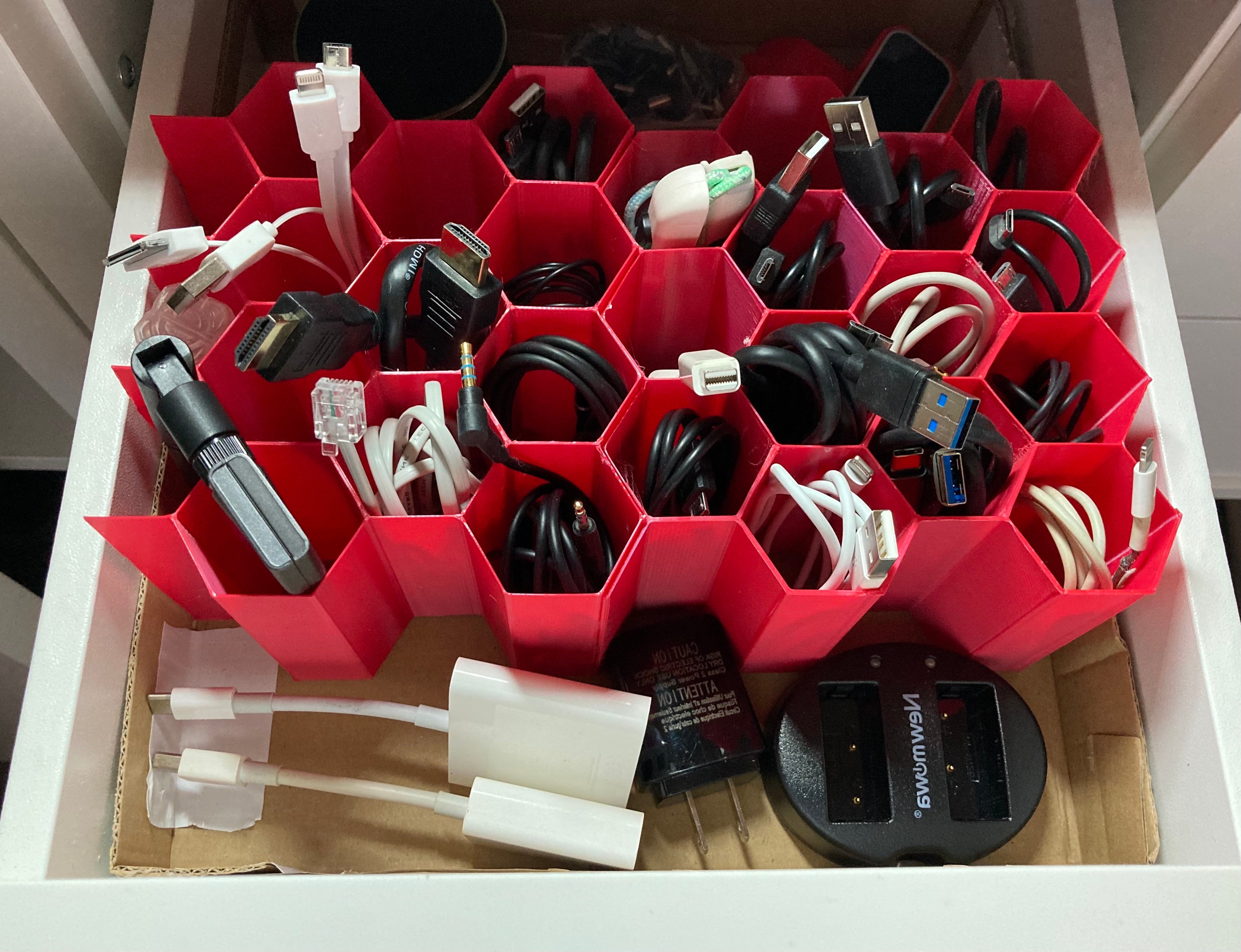 Hex Cable Organiser for Cables and Wire Shelves