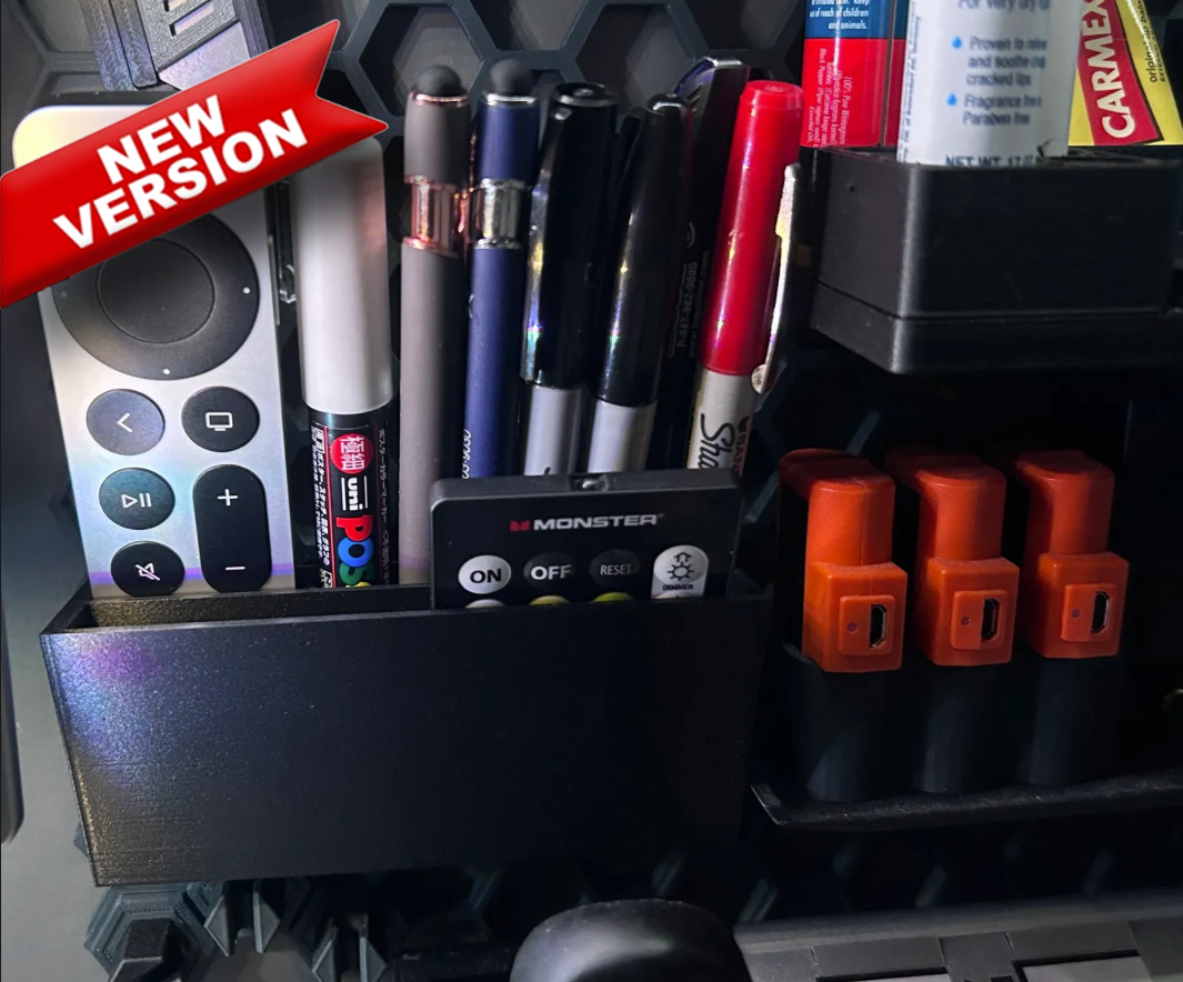 Honeycomb Wall Organiser | Multifunctional Holder for Stationery and Remote Controls