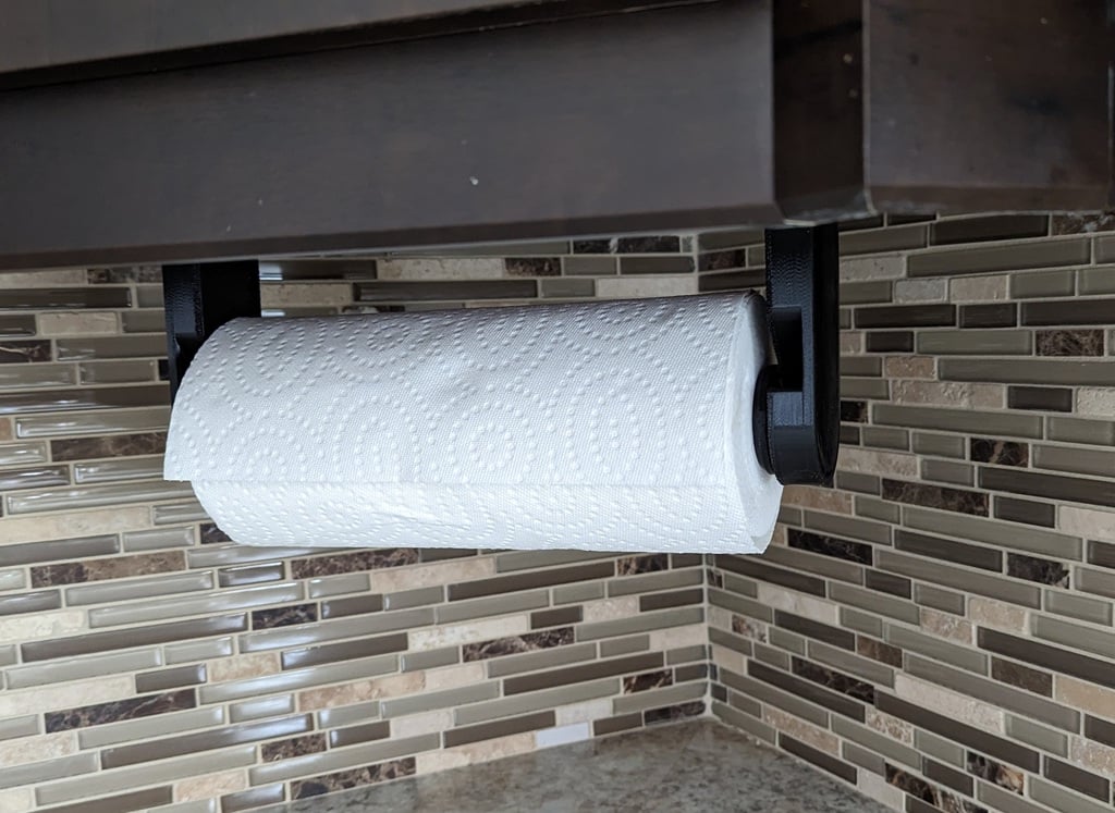 Paper towel holder for undersink cabinet