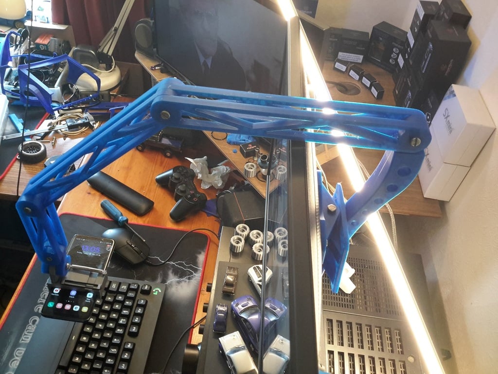 VESA-mounted Phone Holder for PC monitor