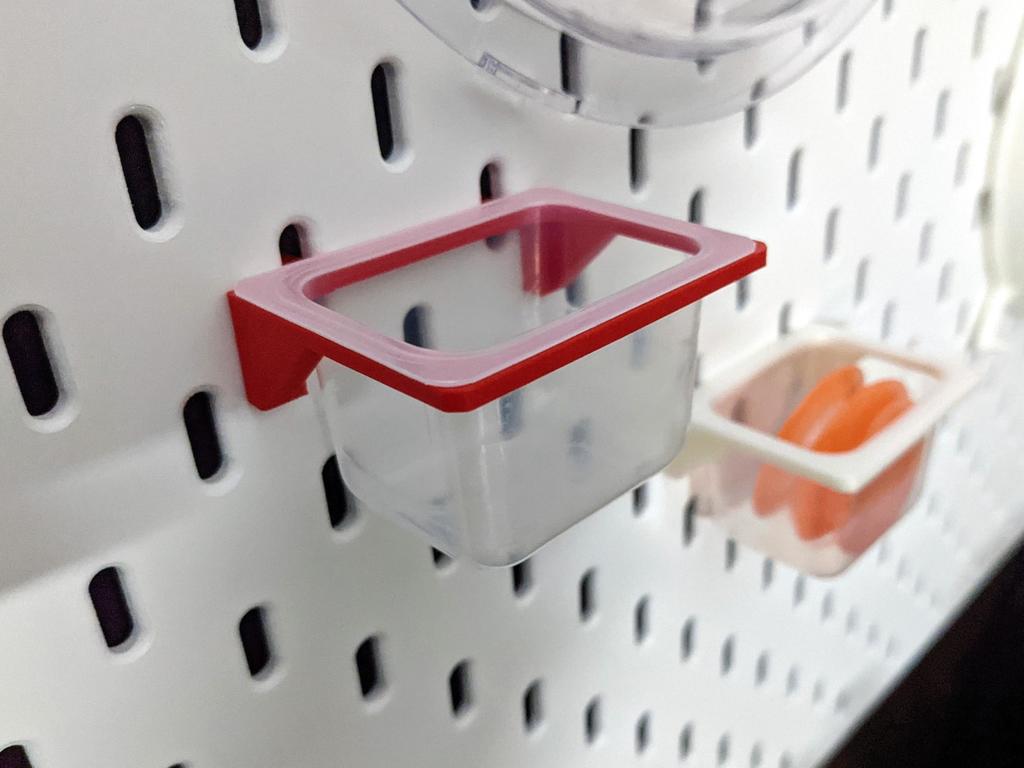 Hook for IKEA SKÅDIS pegboard for storing quark cups