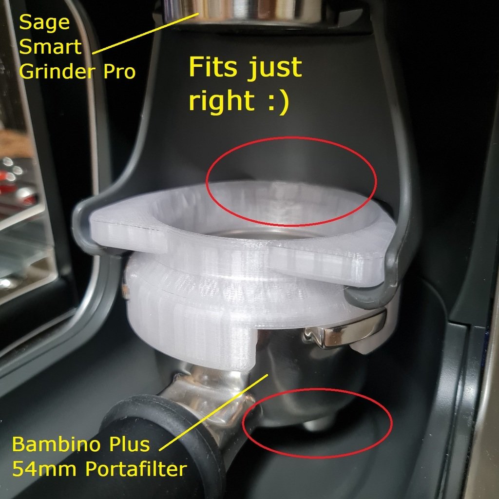 Funnel for 54mm Breville Bambino Plus Portafilter - Fits Smartgrinder Pro Holder