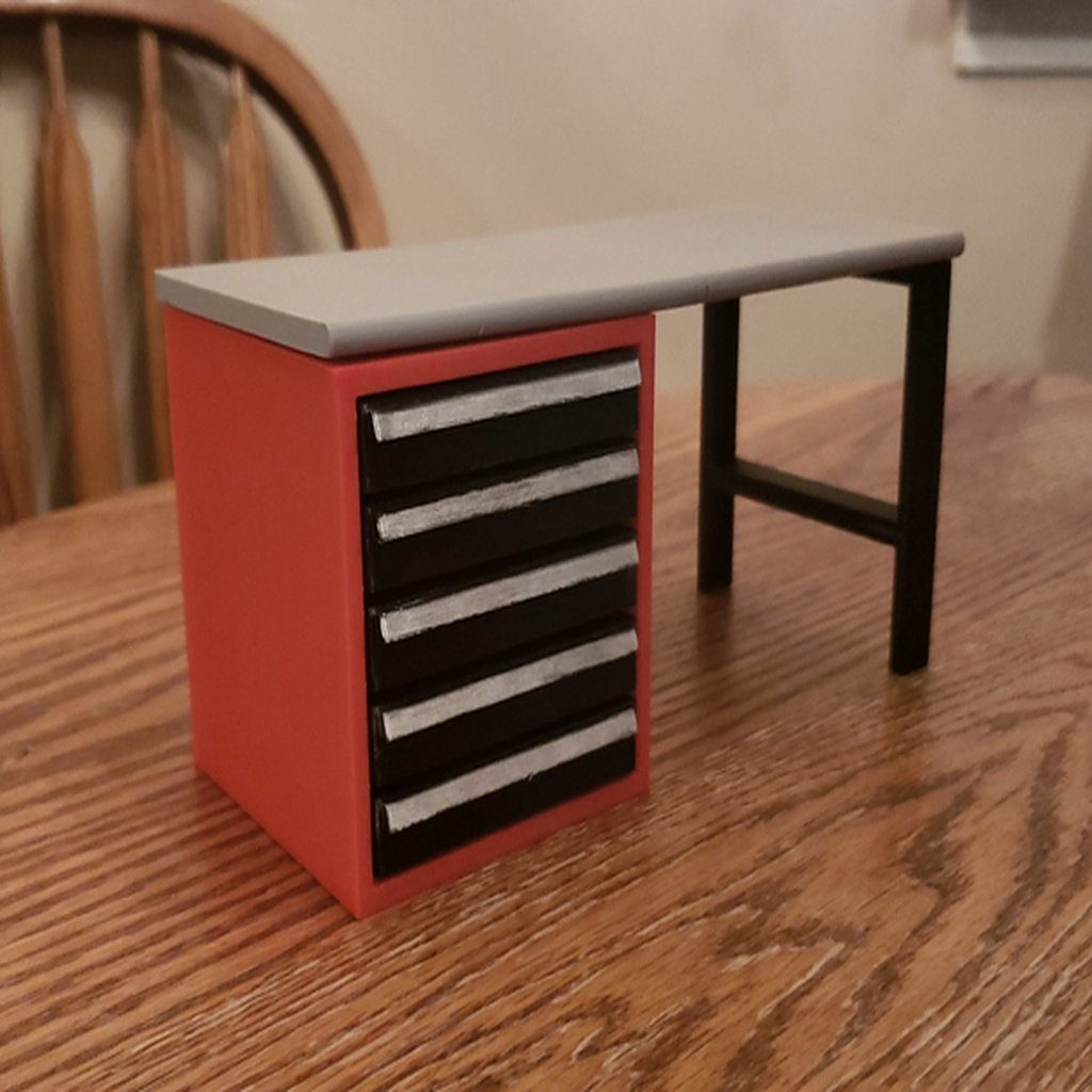 Scale Workbench with Tool Cabinet - Perfect for RC and Models